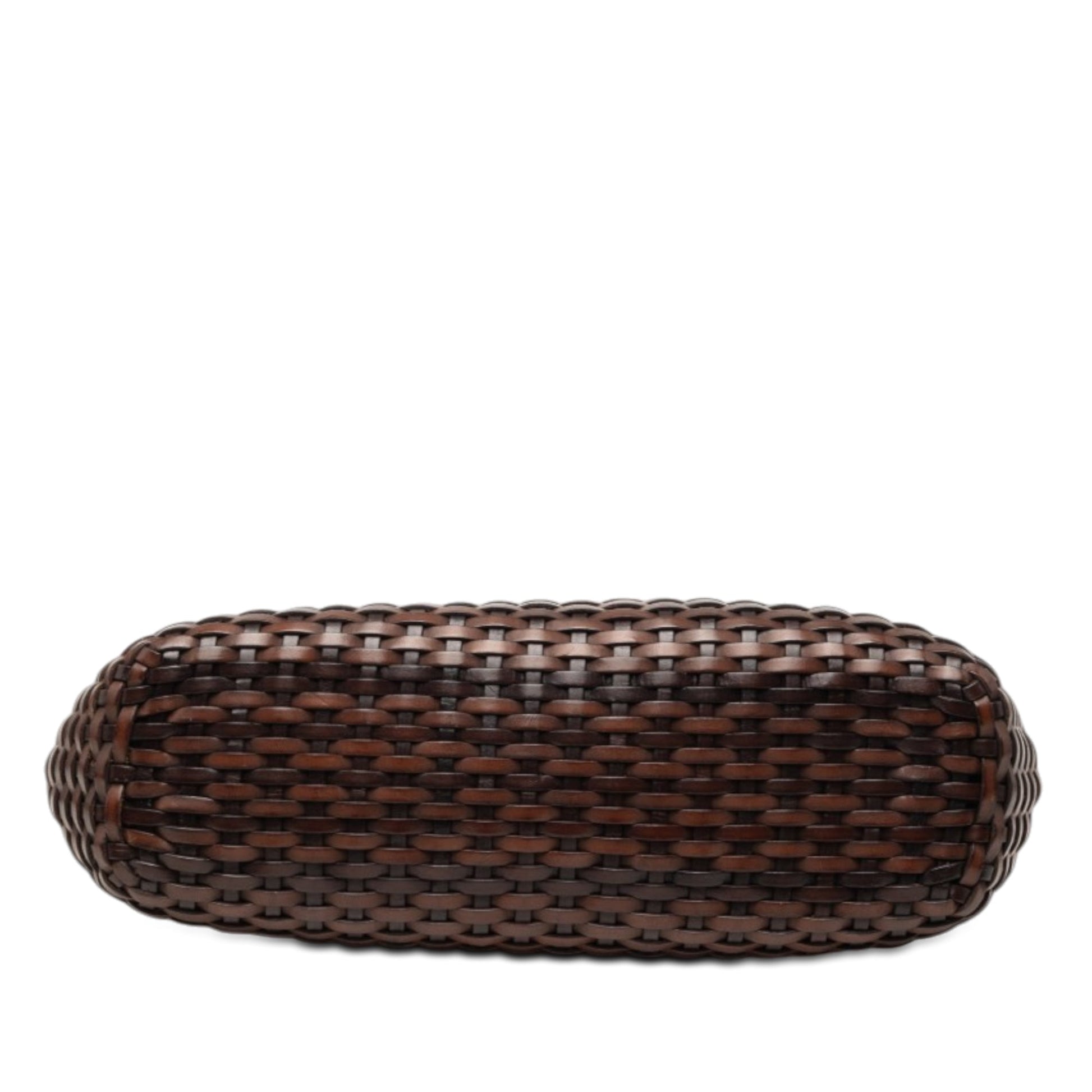 Gucci Woven Leather Bamboo Satchel