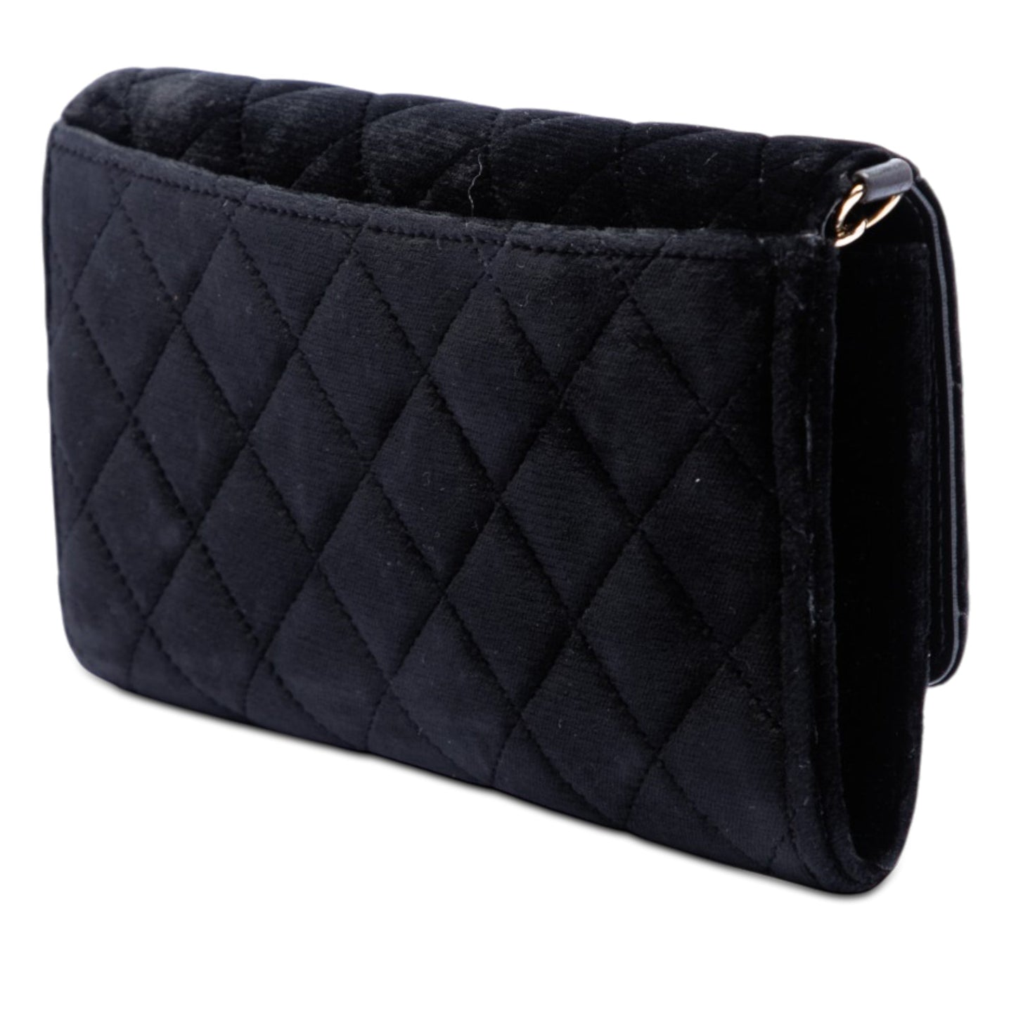 Chanel CC Quilted Velvet Wallet on Removable Chain