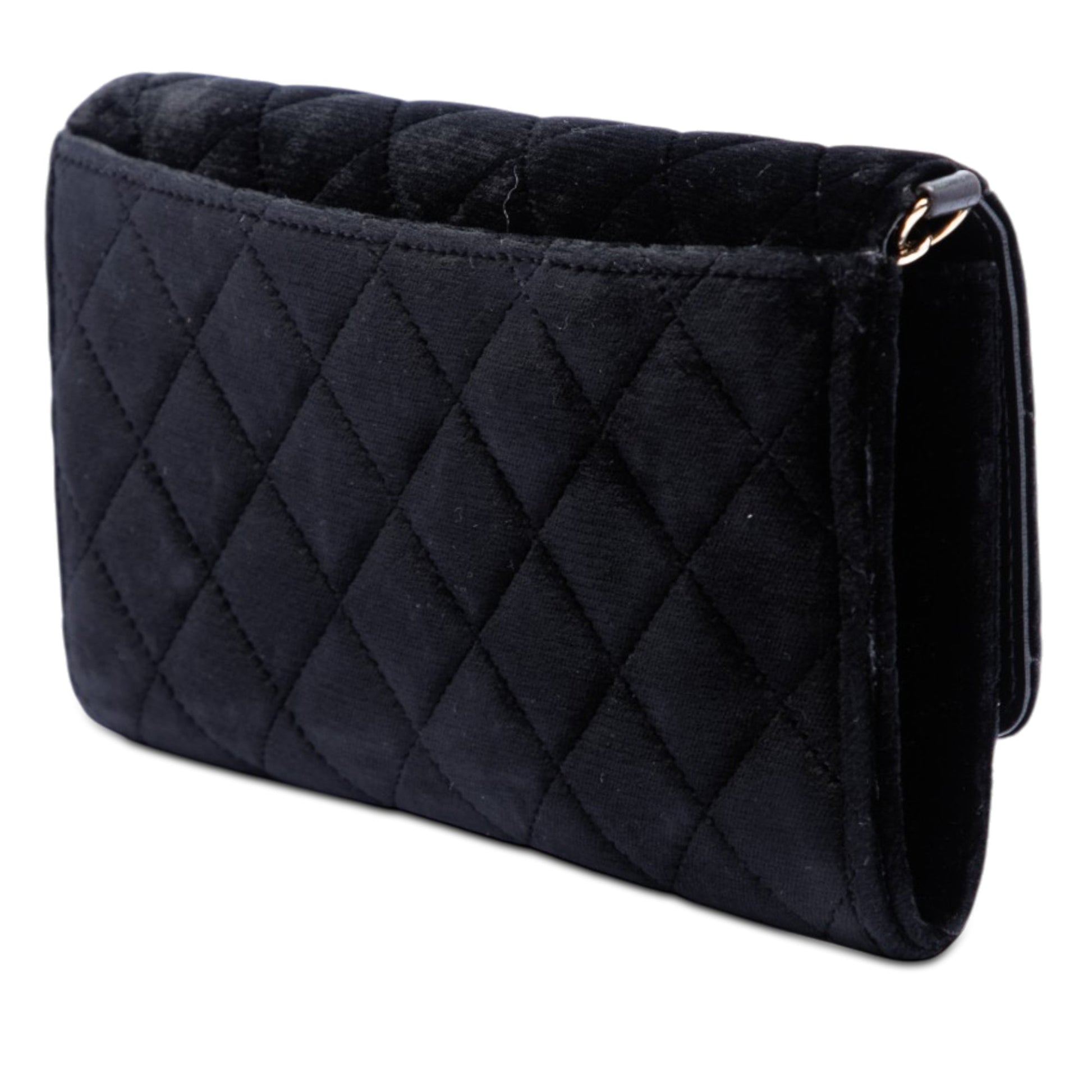 Chanel CC Quilted Velvet Wallet on Removable Chain
