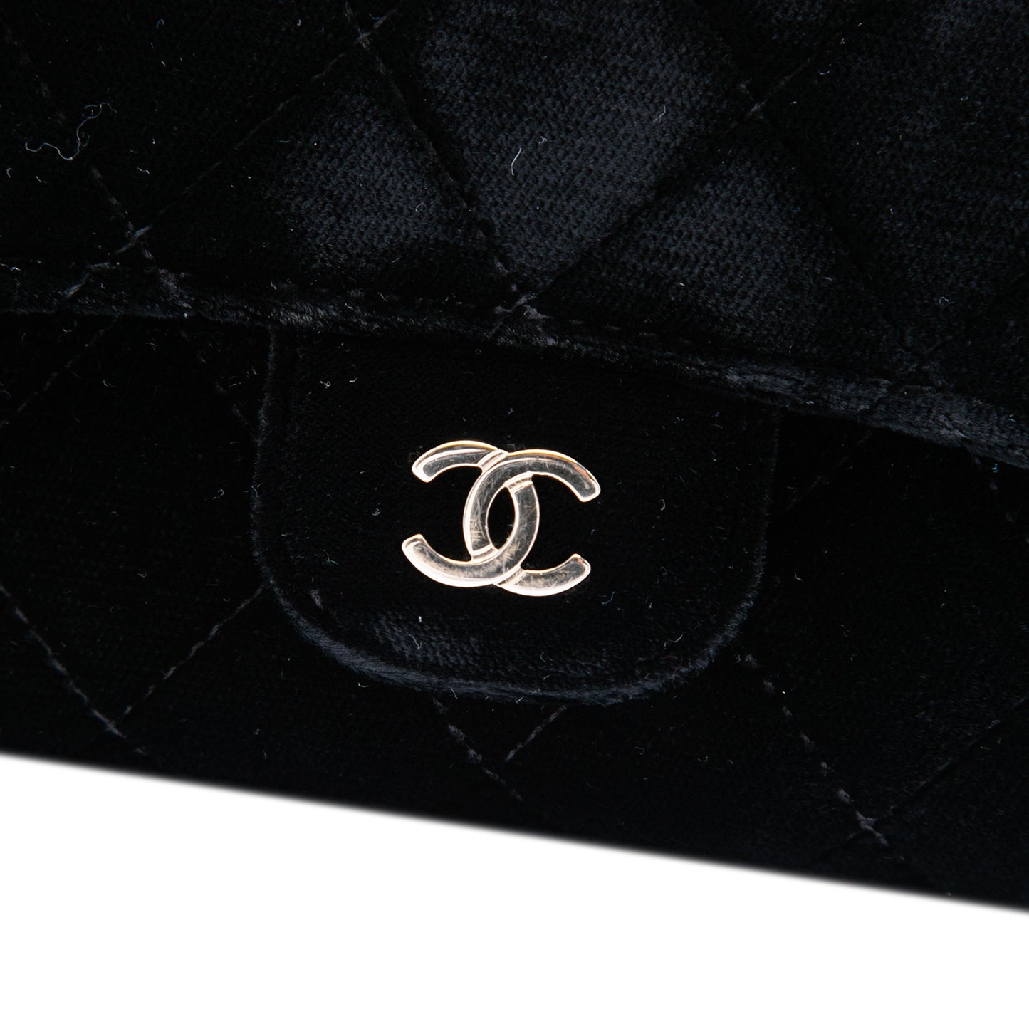 Chanel CC Quilted Velvet Wallet on Removable Chain