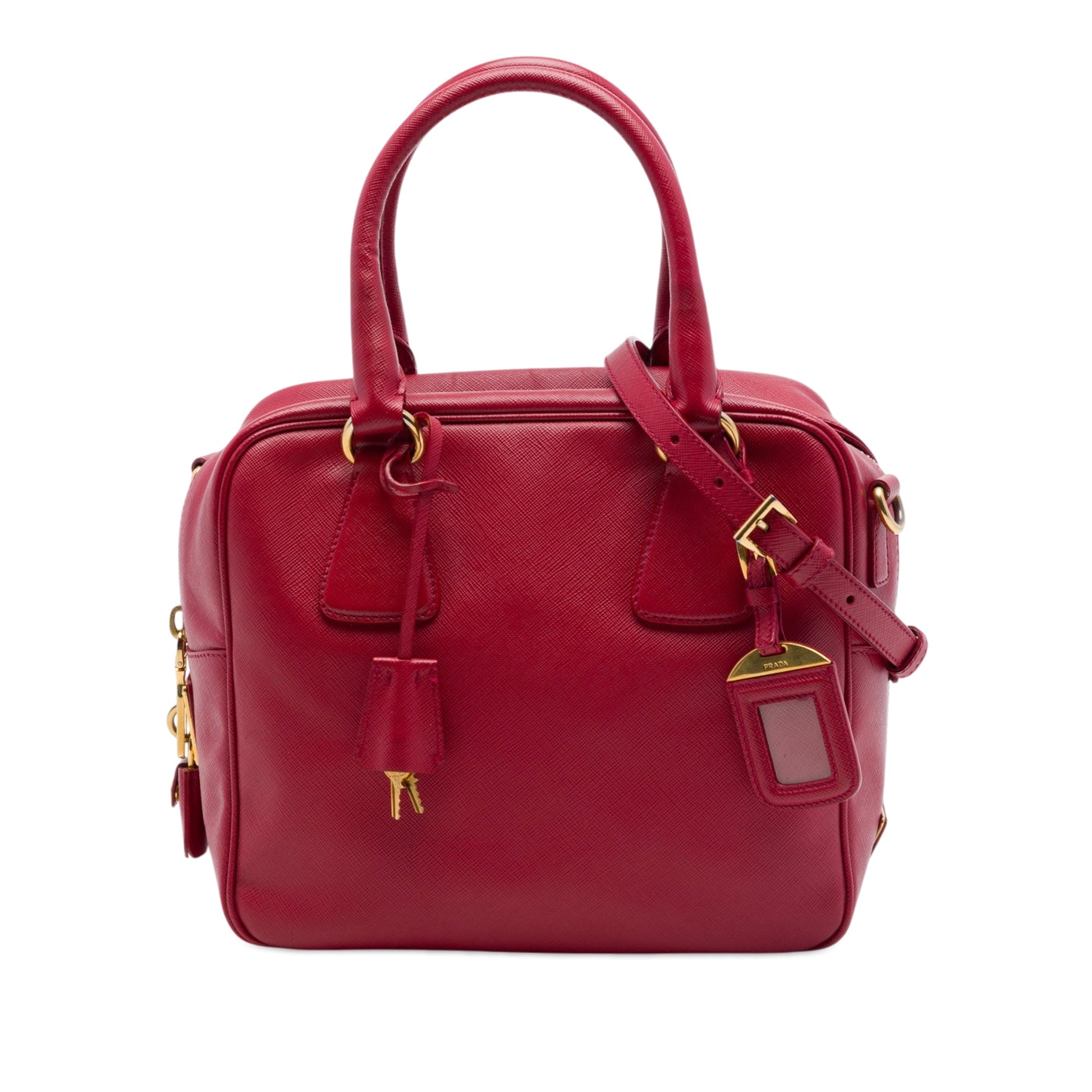 Prada Small Saffiano Square Bauletto Satchel