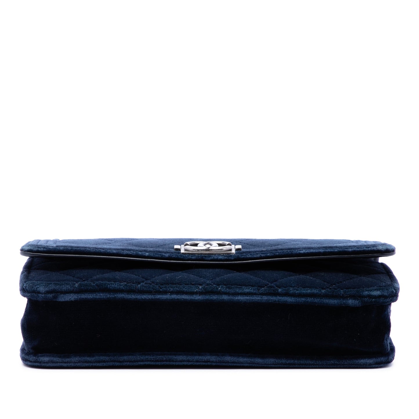 Chanel Quilted Velvet Boy Wallet On Chain