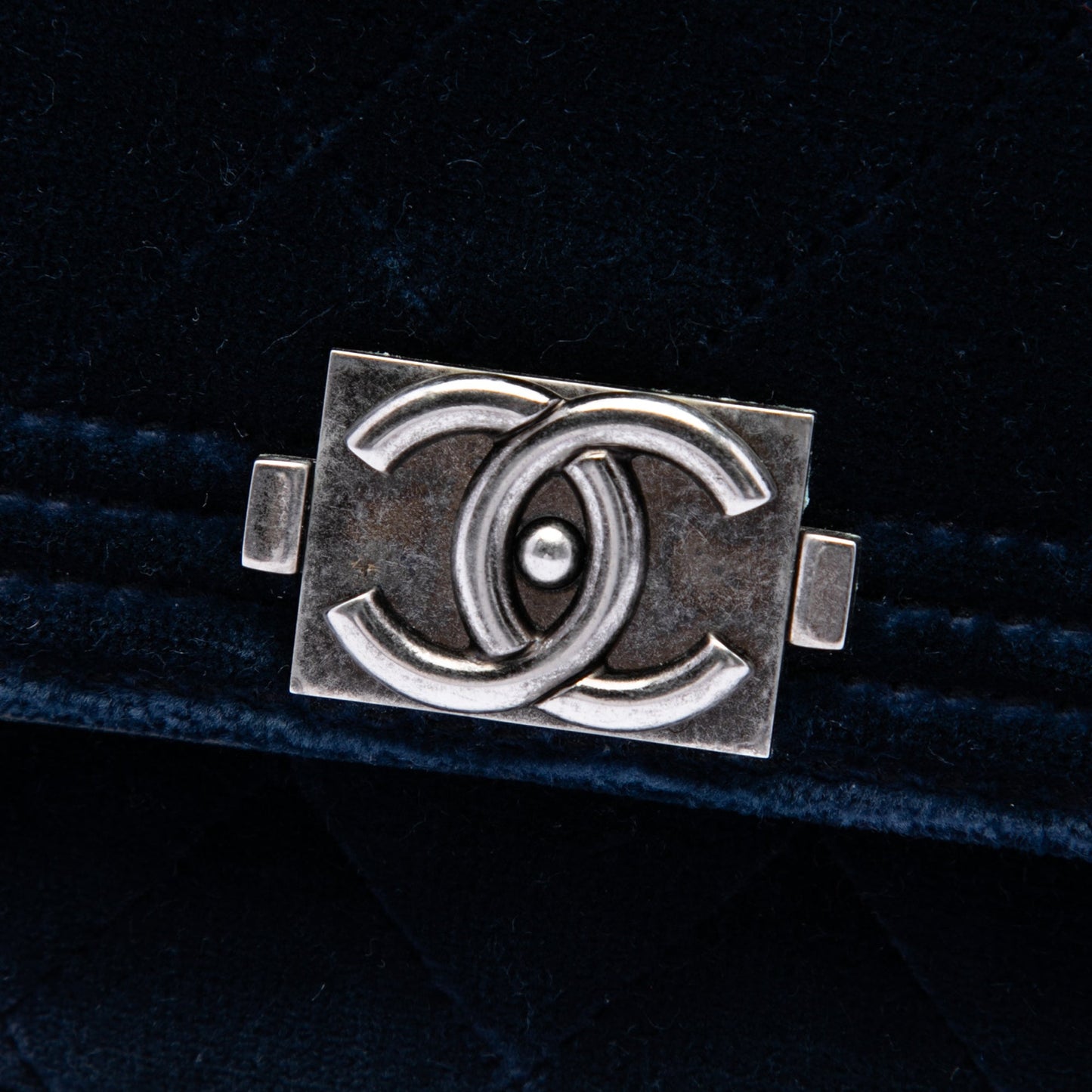 Chanel Quilted Velvet Boy Wallet On Chain