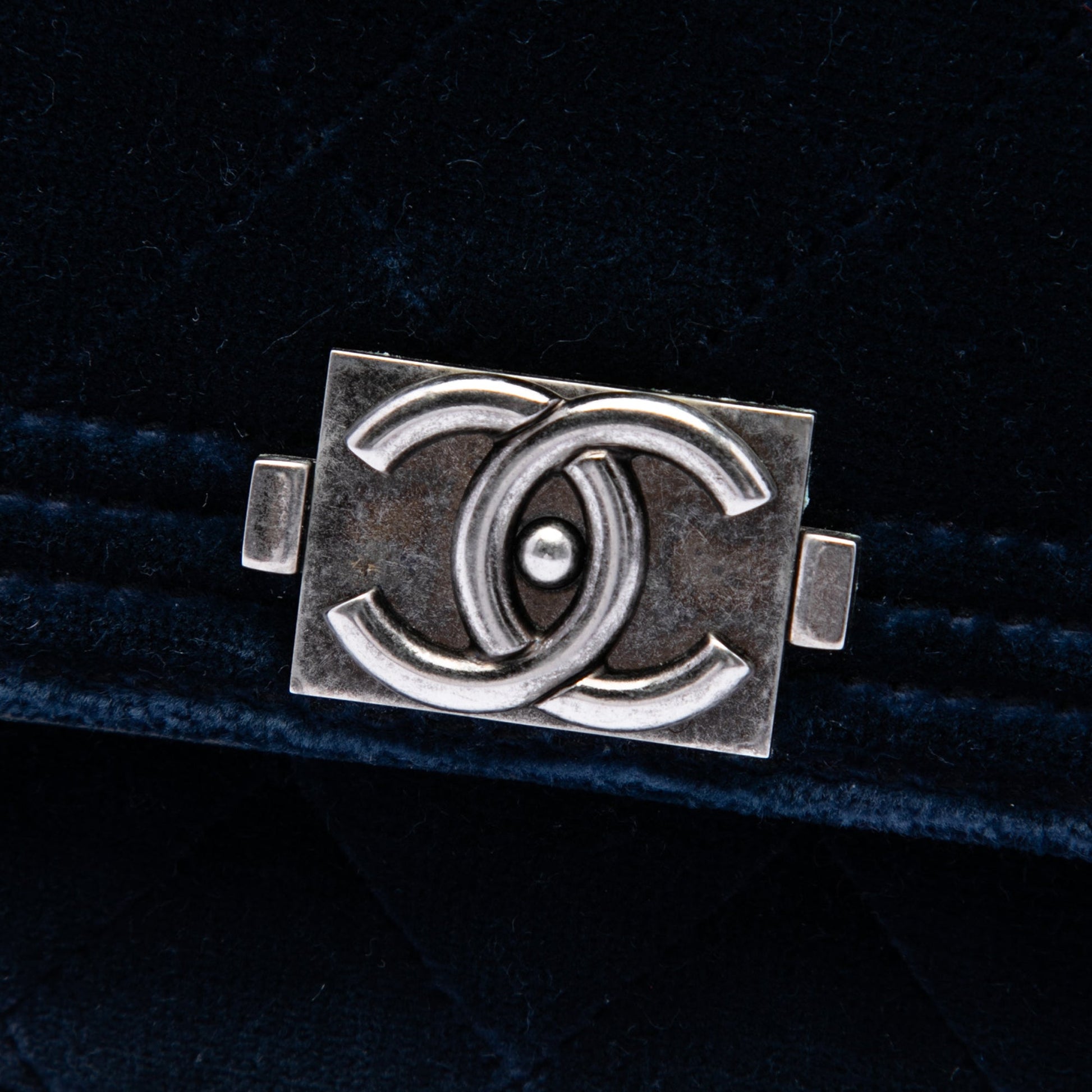 Chanel Quilted Velvet Boy Wallet On Chain