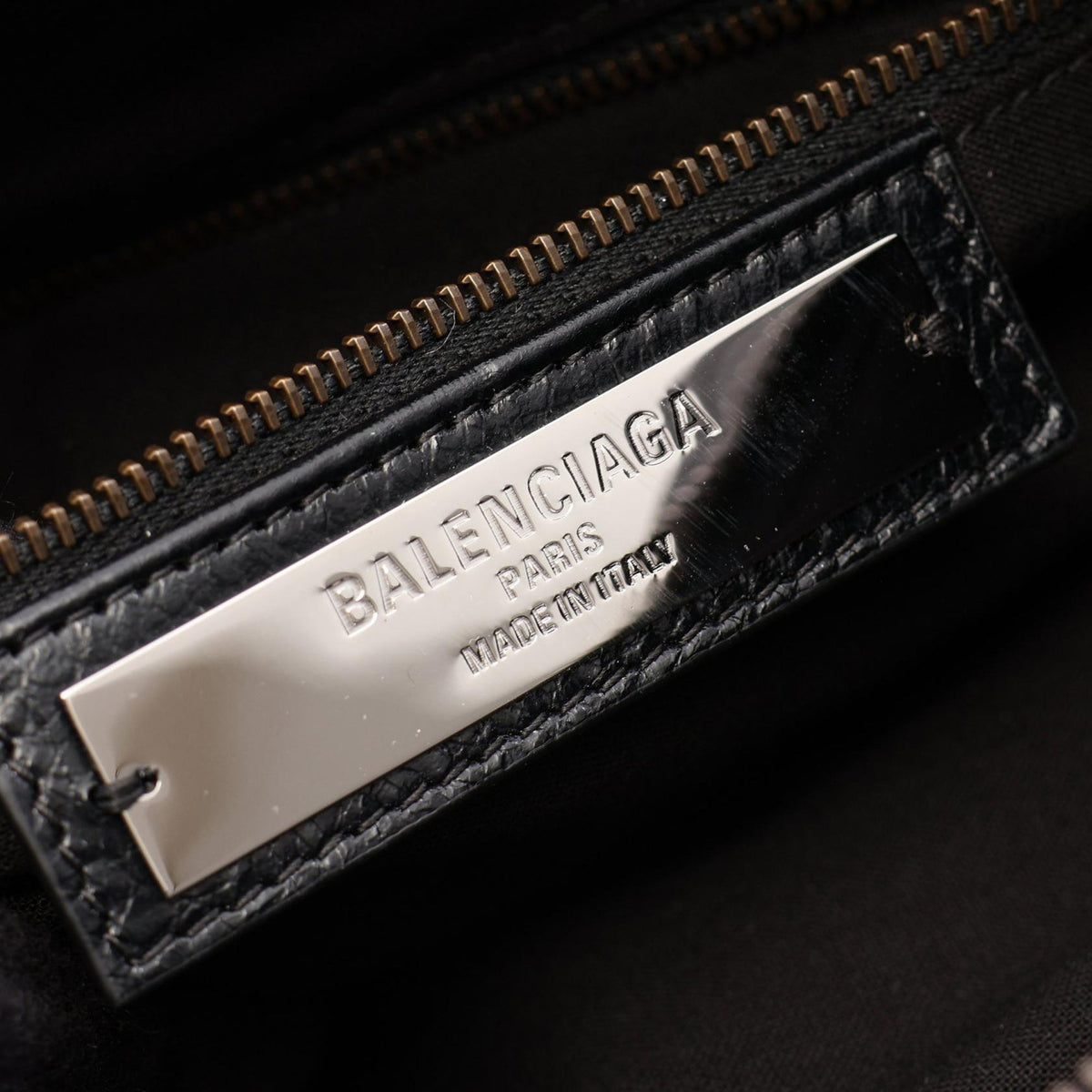 Balenciaga Lambskin Motocross Classic First Satchel — Black