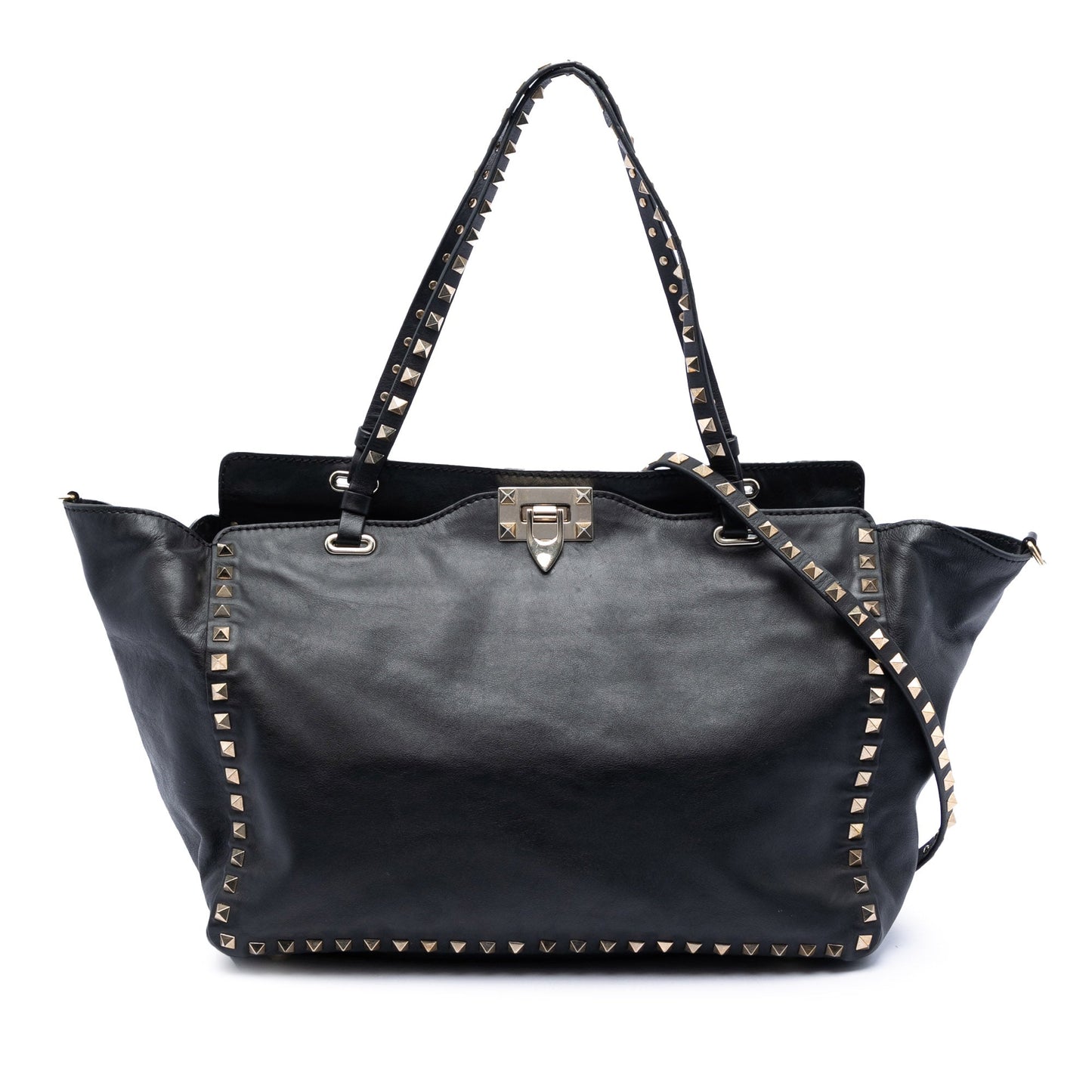 Valentino Medium Leather Rockstud Trapeze Satchel