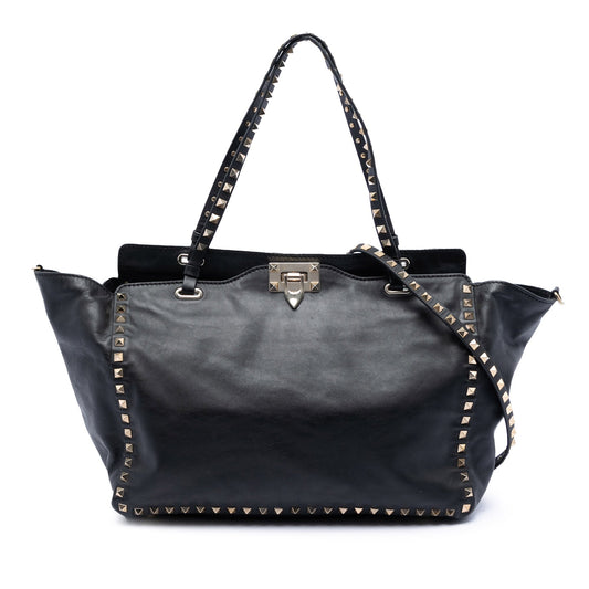 Valentino Medium Leather Rockstud Trapeze Satchel