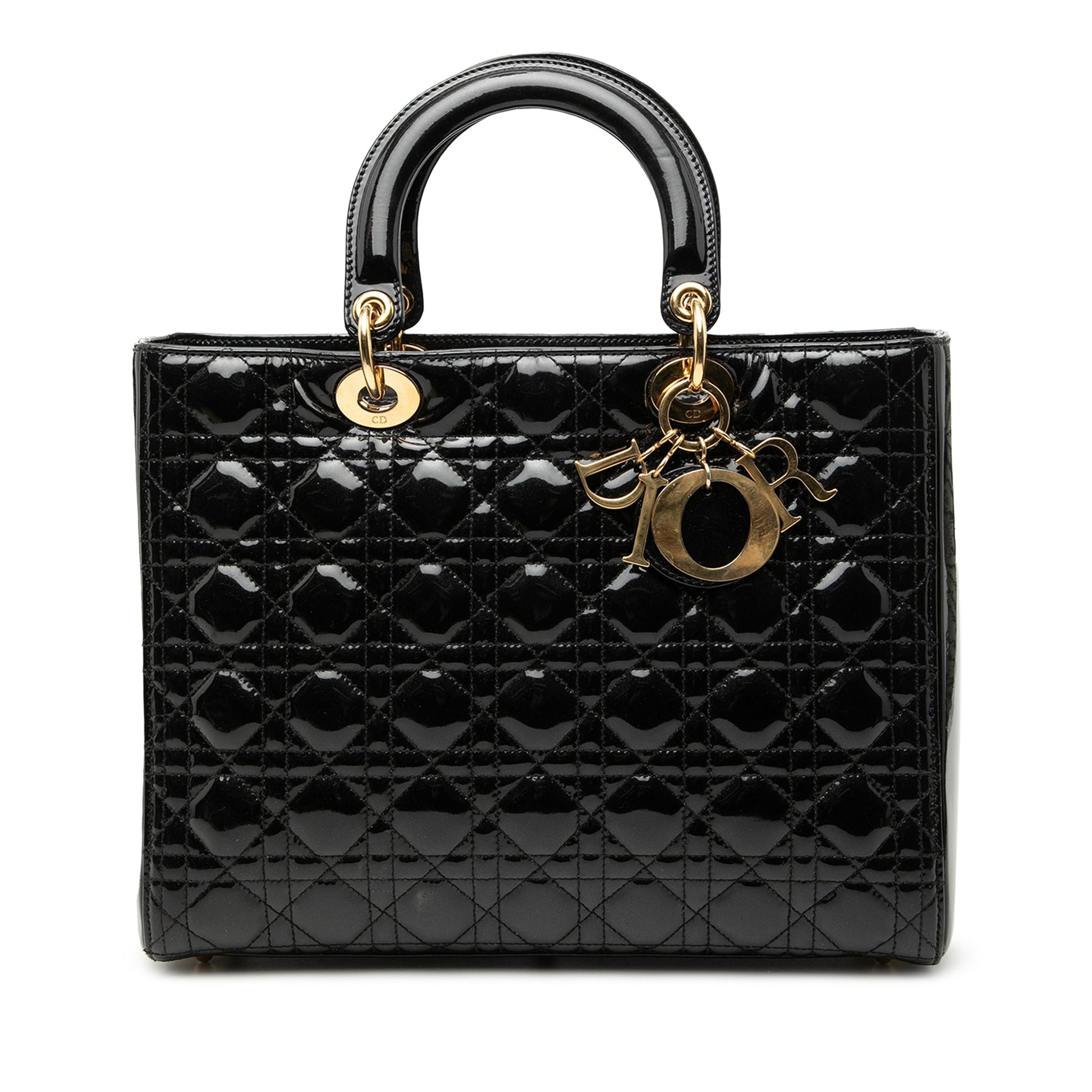 Dior Large Patent Cannage Lady Dior