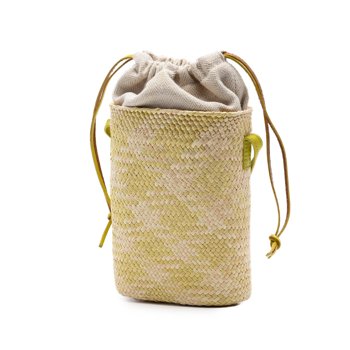 LOEWE Paulas Ibiza Raffia Anagram Square Pocket Bucket Bag
