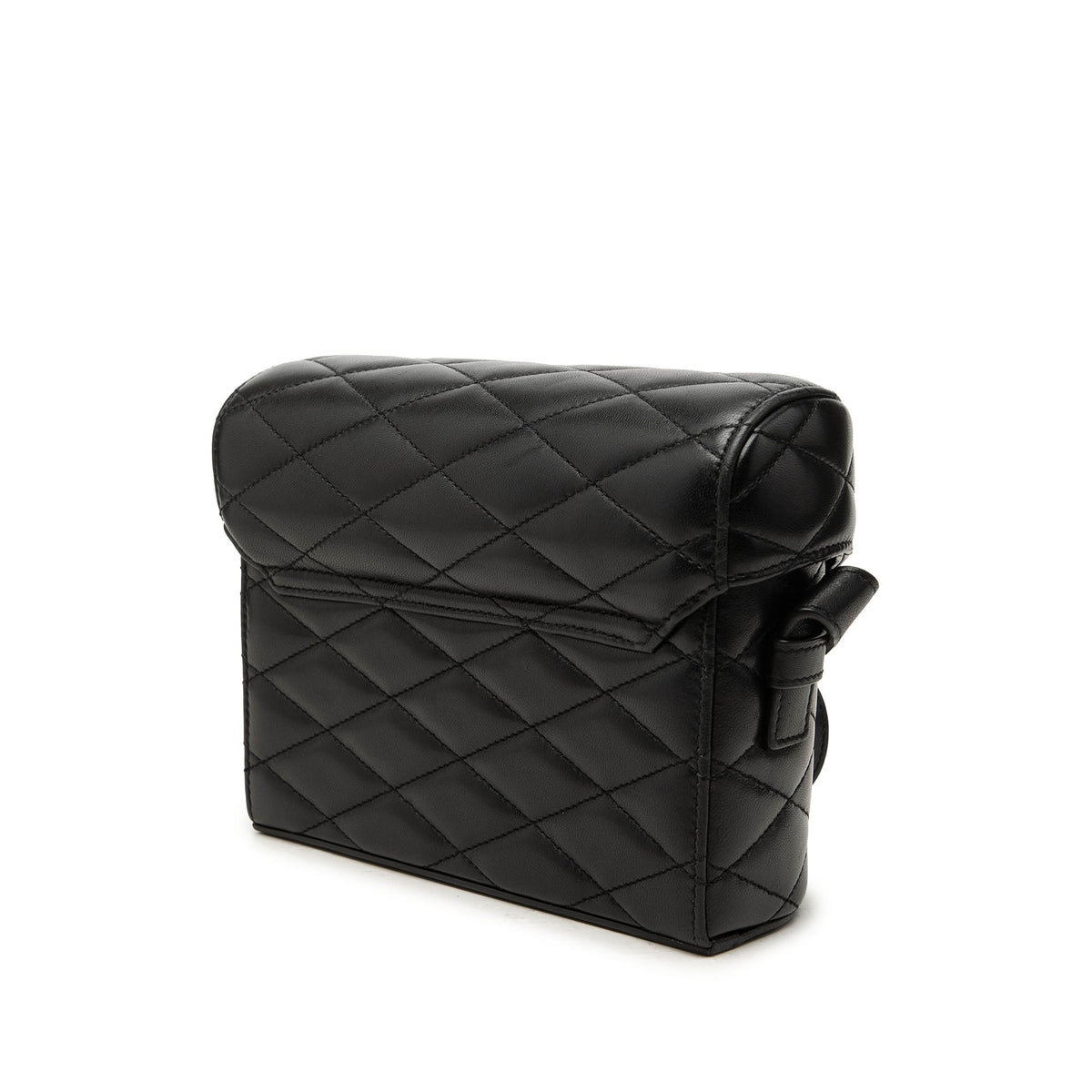 Saint Laurent Quilted Lambskin Monogram June Box Bag — Black