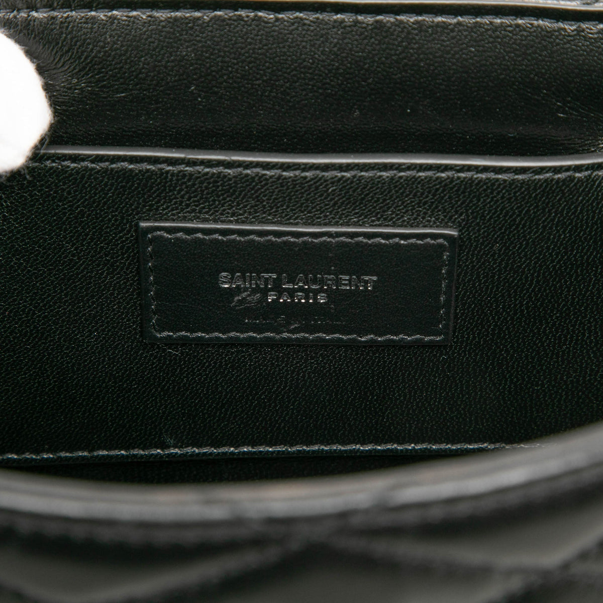 Saint Laurent Quilted Lambskin Monogram June Box Bag — Black