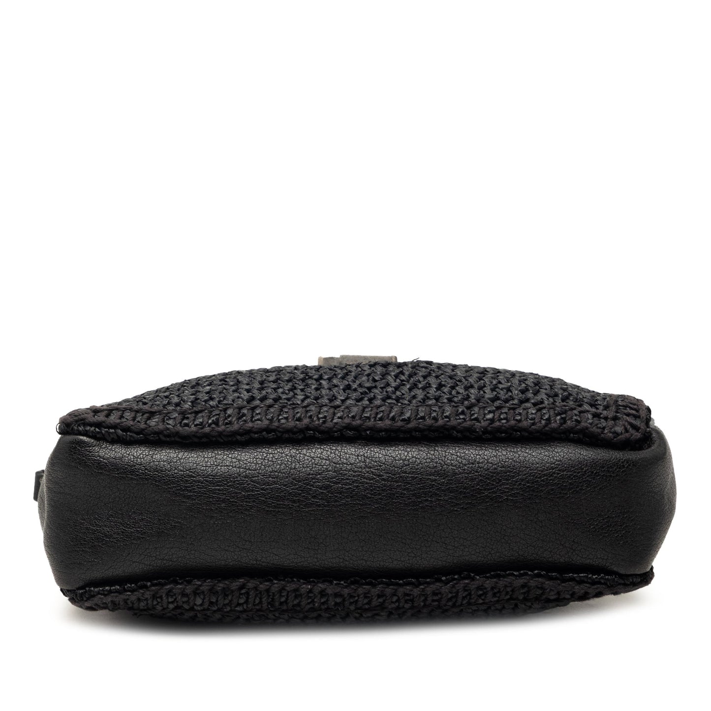 Saint Laurent Woven Raffia and Leather Lou Camera Bag