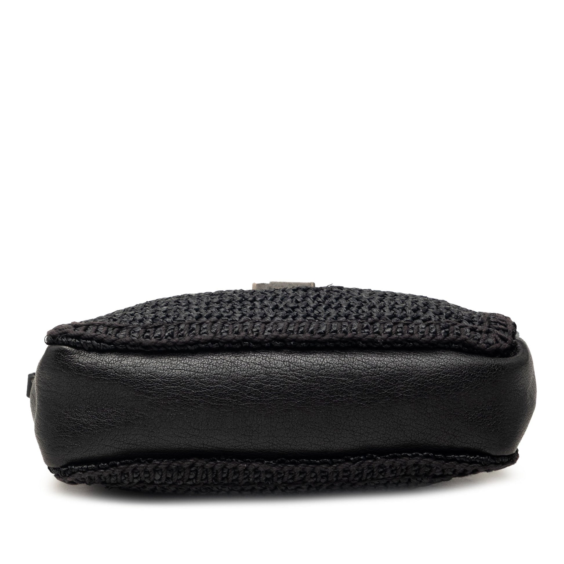 Saint Laurent Woven Raffia and Leather Lou Camera Bag