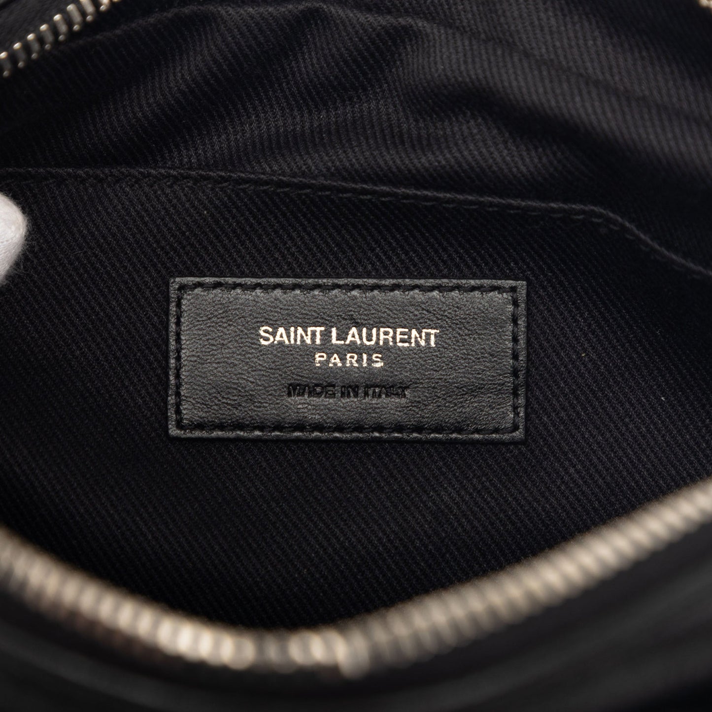 Saint Laurent Woven Raffia and Leather Lou Camera Bag