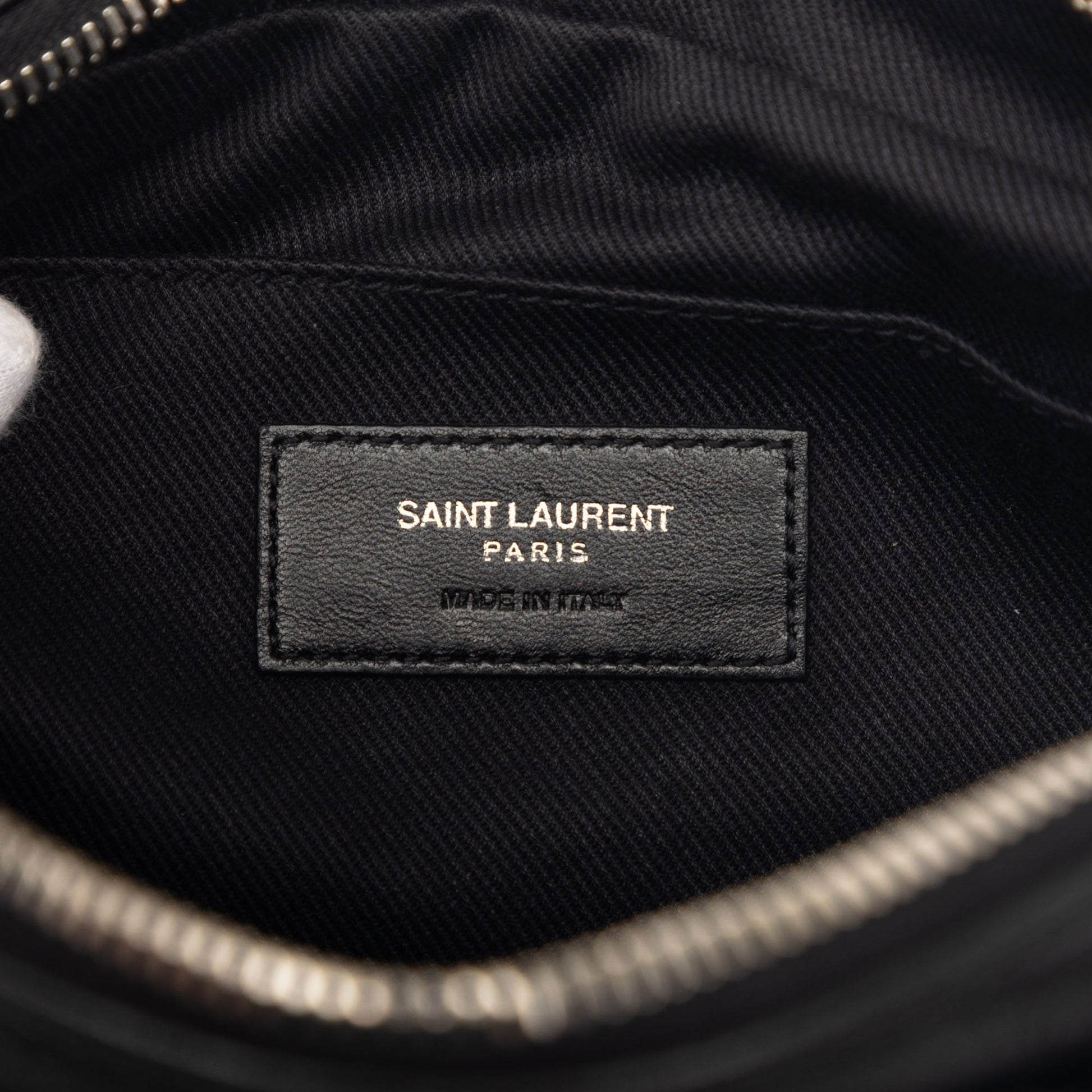 Saint Laurent Woven Raffia and Leather Lou Camera Bag