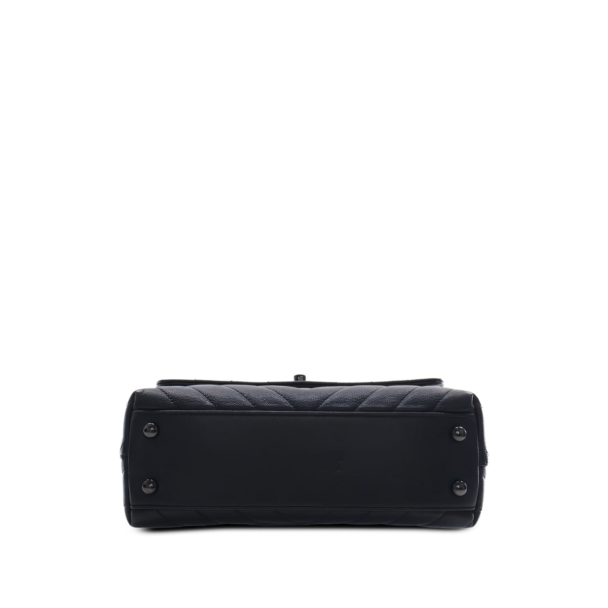 Chanel Small Chevron Caviar So Black Coco Top Handle Bag