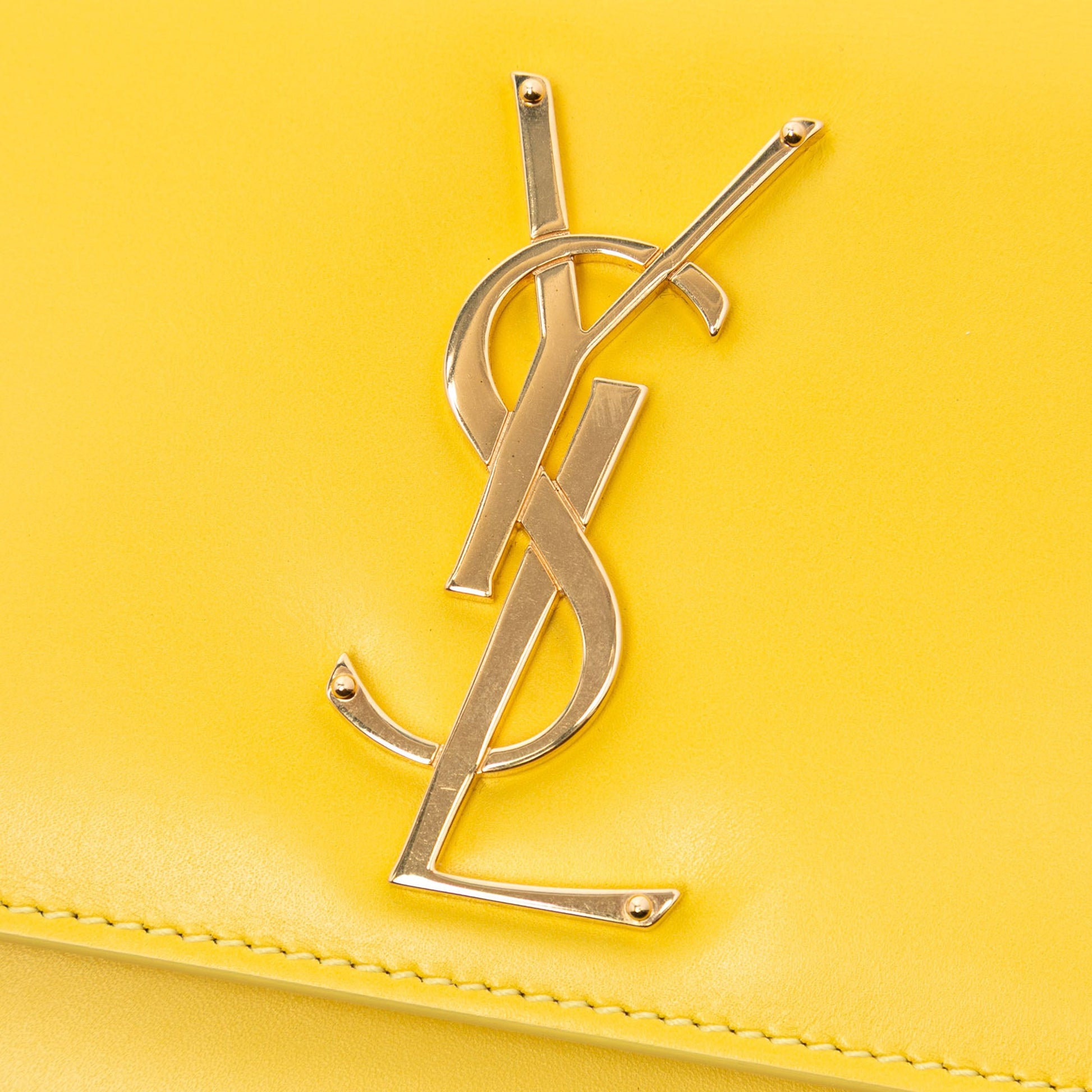 Saint Laurent Leather Monogram Cassandre Clutch