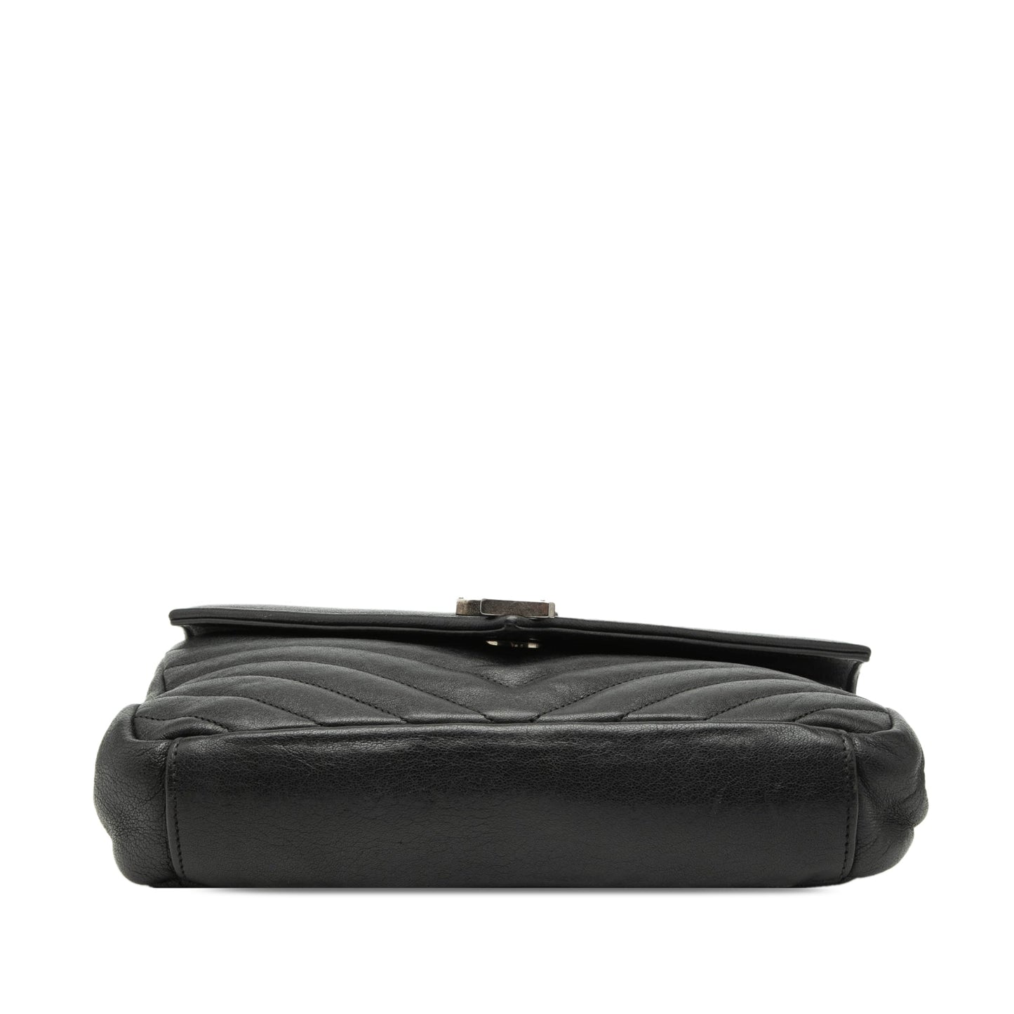 Saint Laurent Medium Chevron Sheepskin Monogram College Satchel