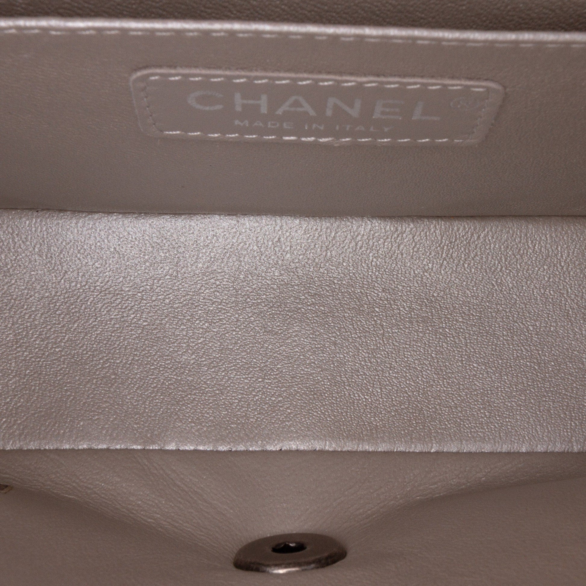 Chanel Mini Square Classic Chevron Iridescent Lambskin Single Flap