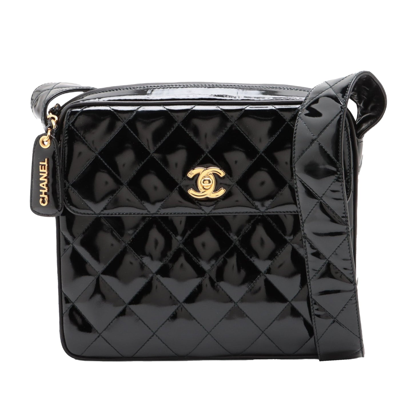 Chanel CC Quilted Patent Camera Bag
