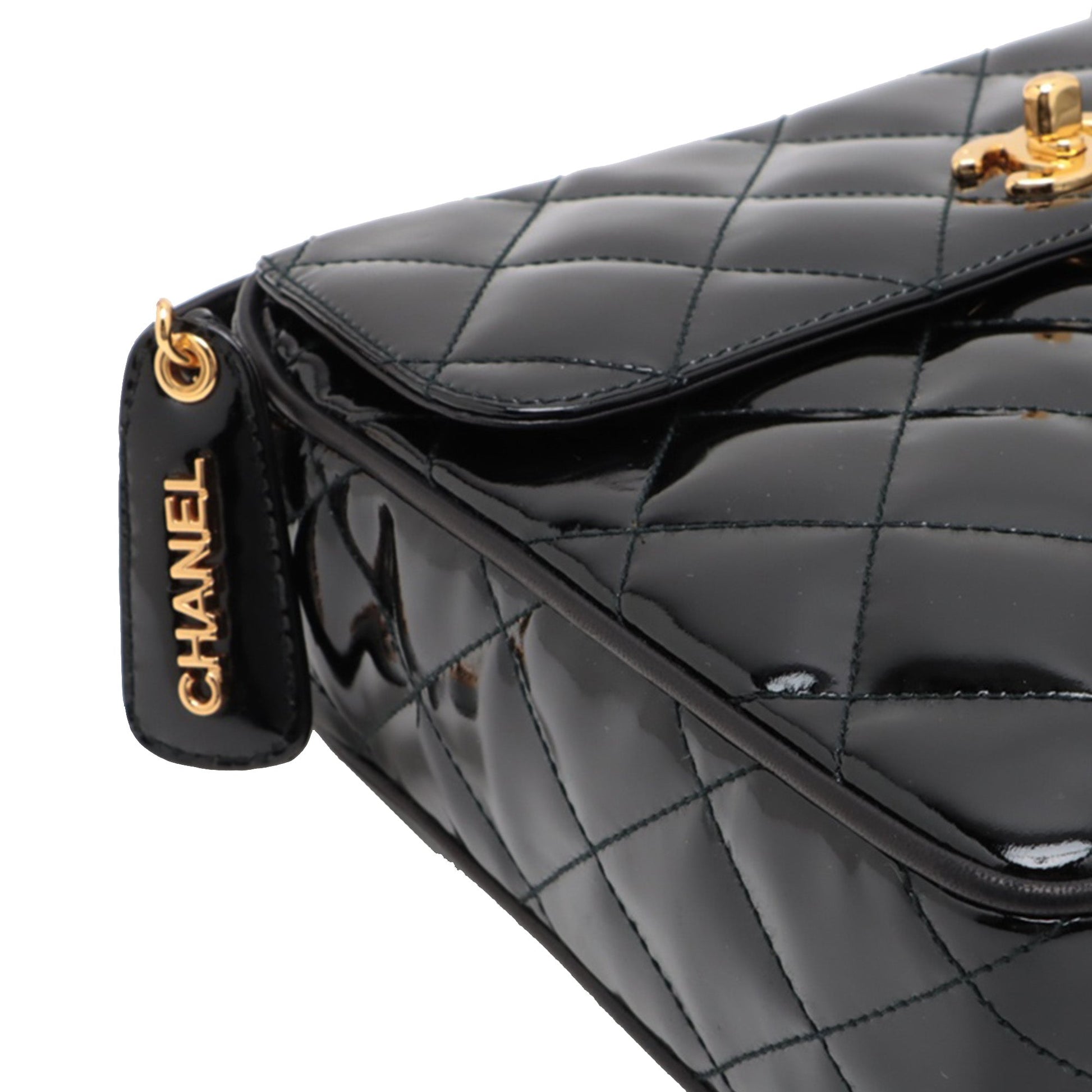 Chanel CC Quilted Patent Camera Bag