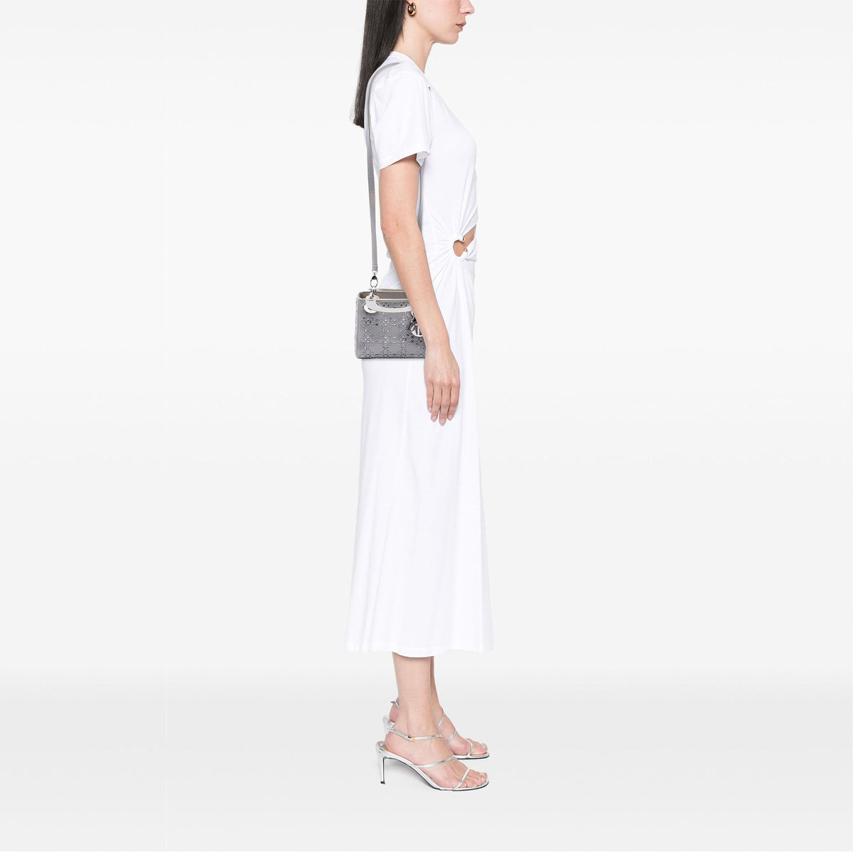 Dior Mini Satin Cannage Crystal Embellished Lady Dior