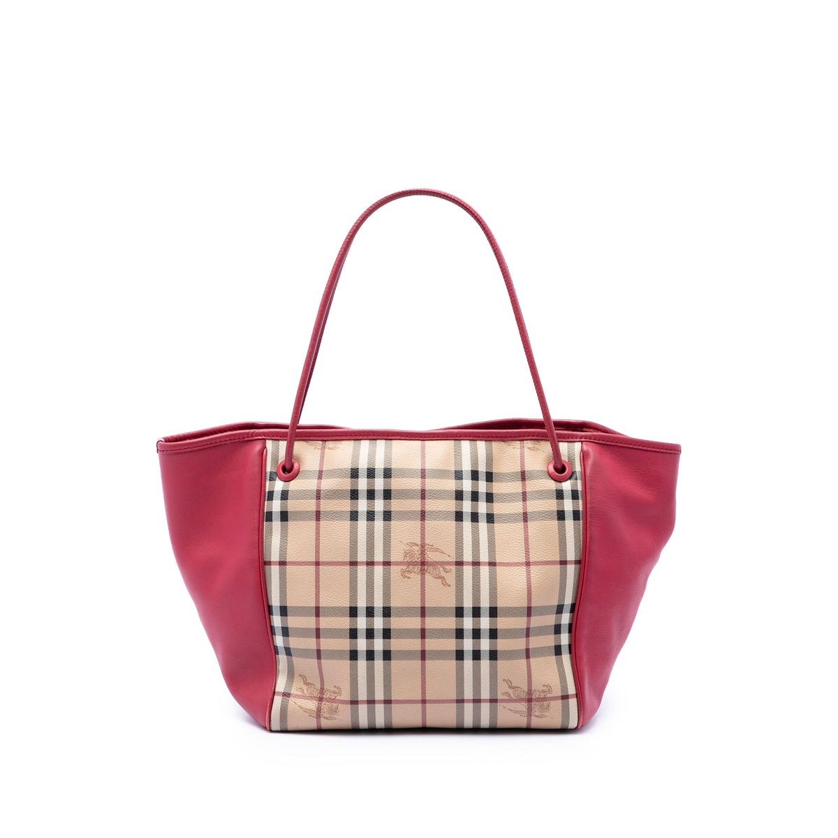 Burberry Small Haymarket Check Coated Canvas and Calfskin Canterbury Tote
