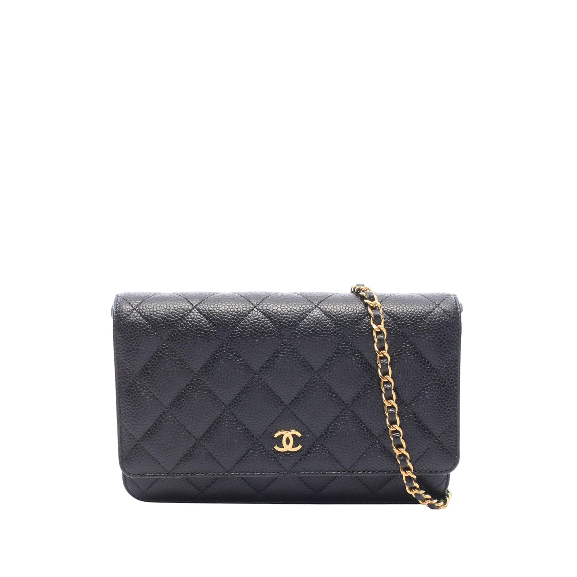 Chanel CC Quilted Caviar Wallet on Chain