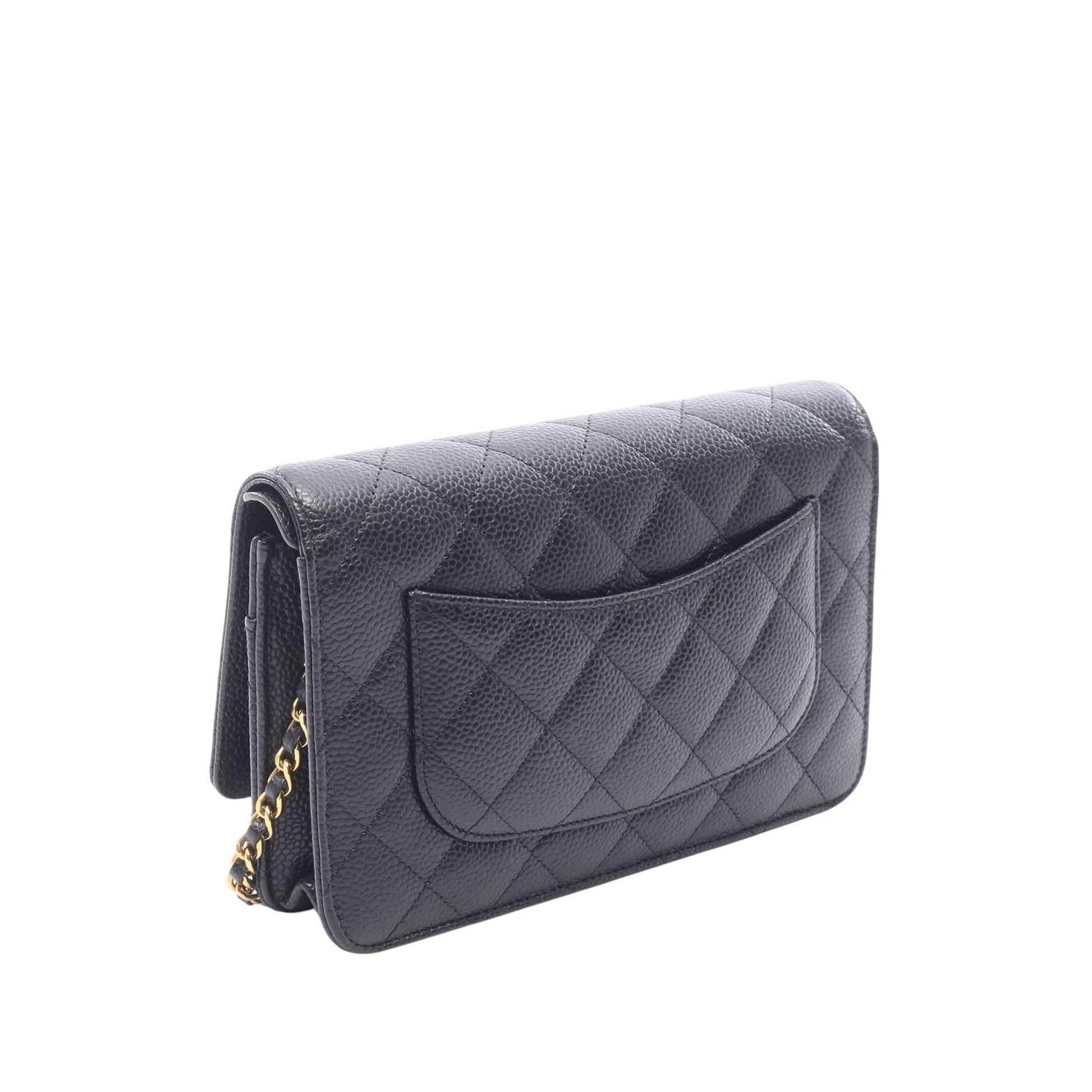 Chanel CC Quilted Caviar Wallet on Chain