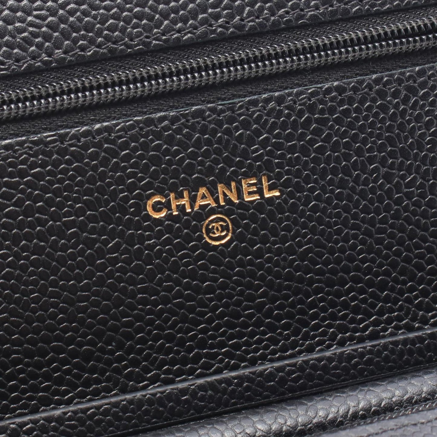 Chanel CC Quilted Caviar Wallet on Chain