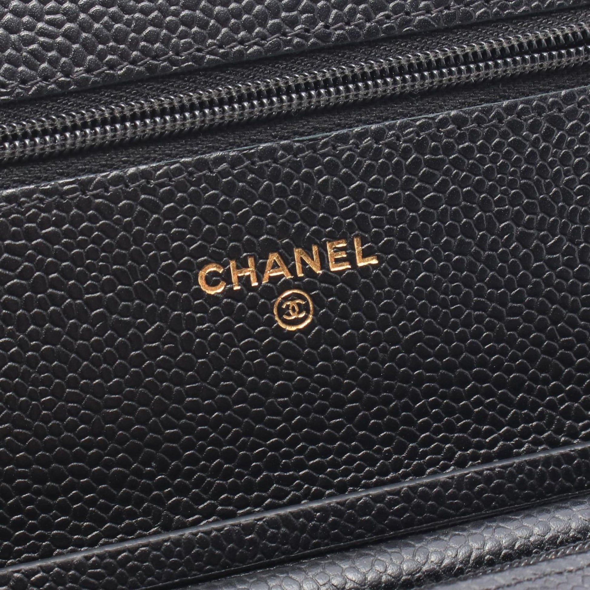 Chanel CC Quilted Caviar Wallet on Chain