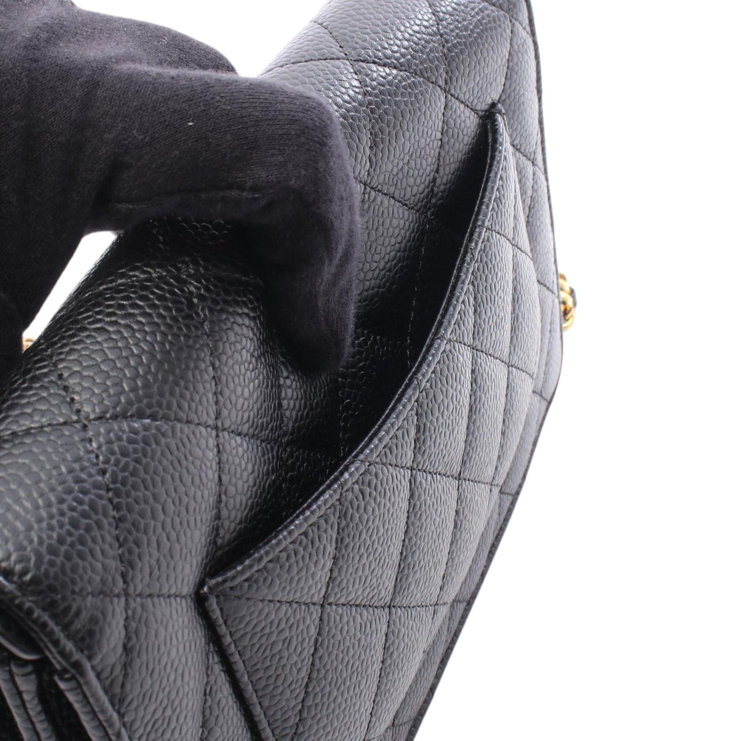 Chanel CC Quilted Caviar Wallet on Chain