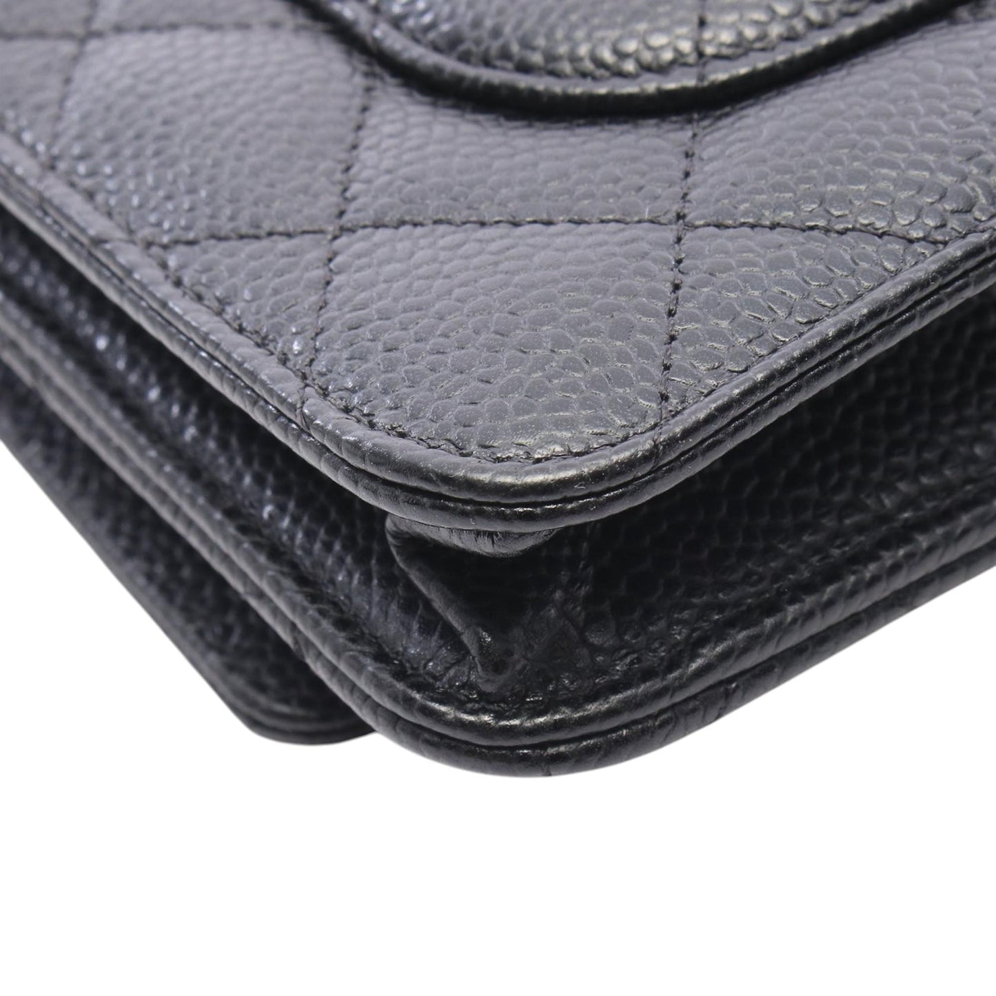 Chanel CC Quilted Caviar Wallet on Chain
