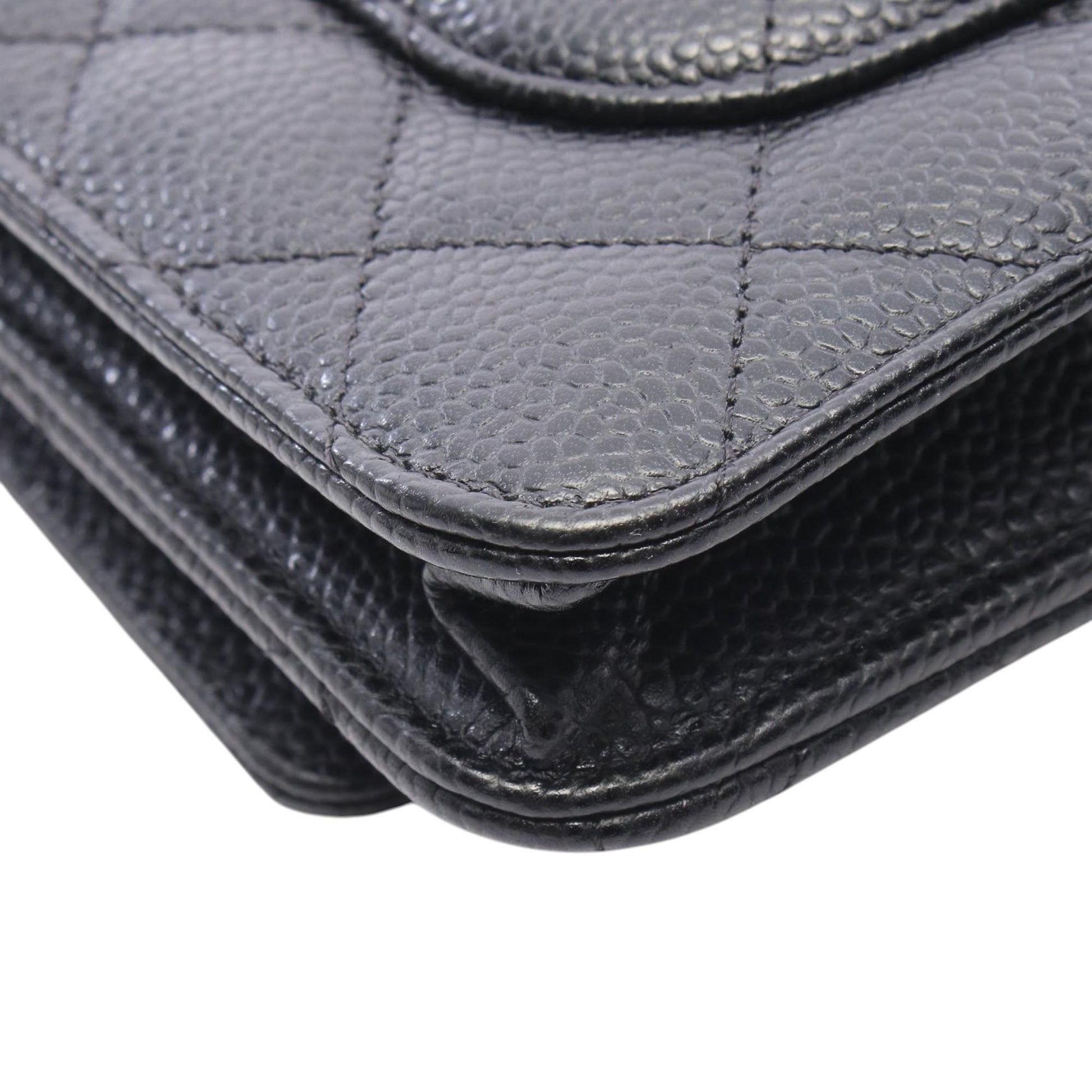 Chanel CC Quilted Caviar Wallet on Chain