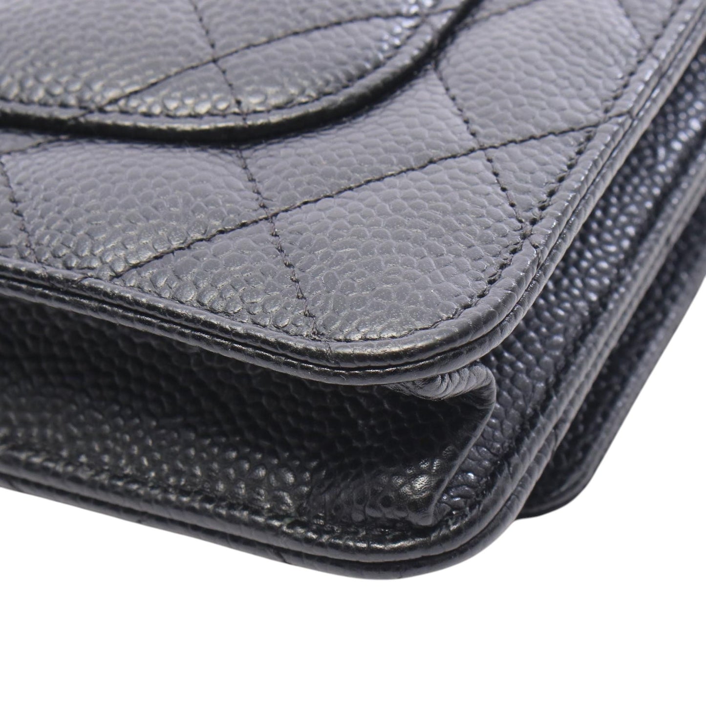Chanel CC Quilted Caviar Wallet on Chain