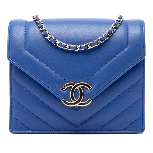 Chanel Small CC Chevron Calfskin Envelope Flap