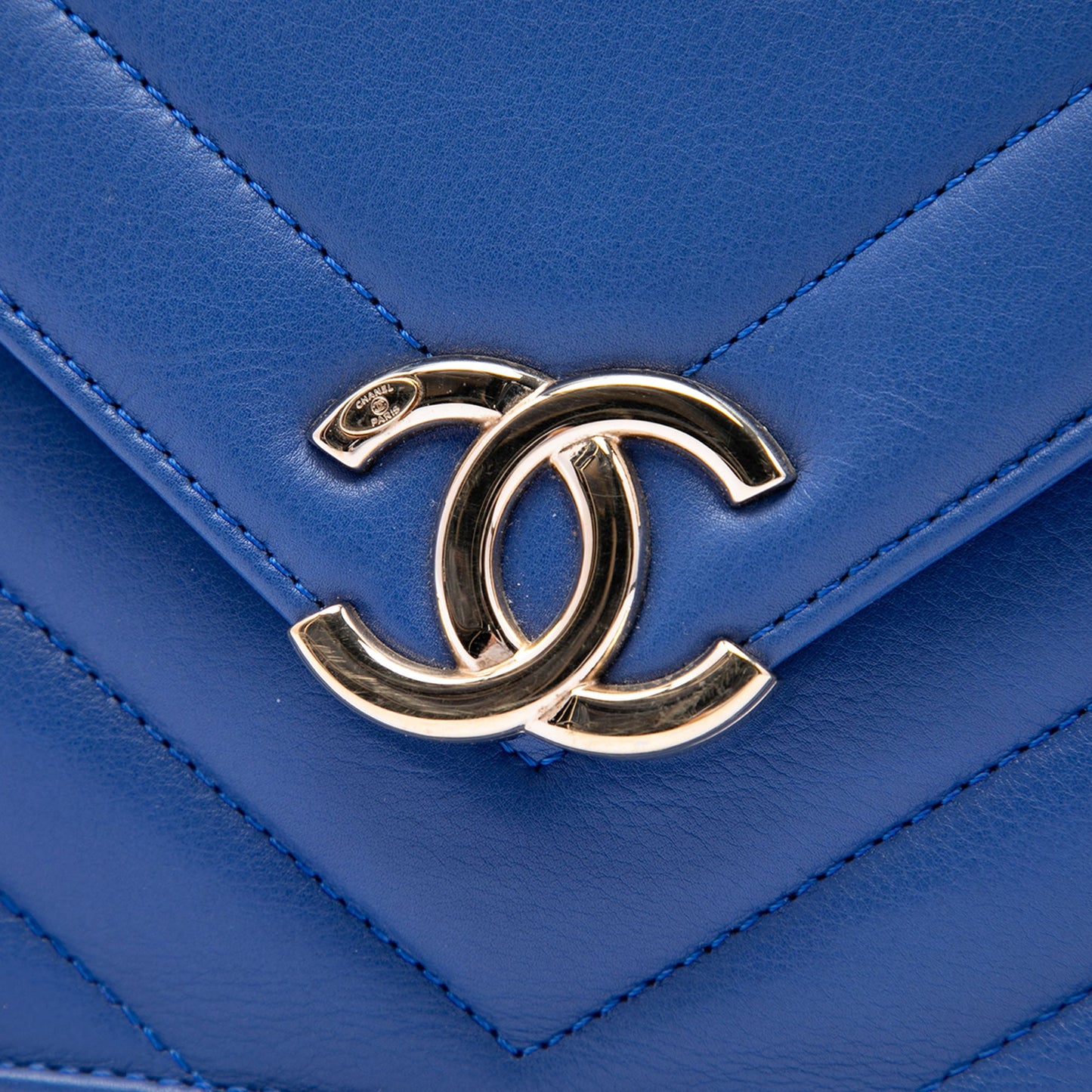 Chanel Small CC Chevron Calfskin Envelope Flap