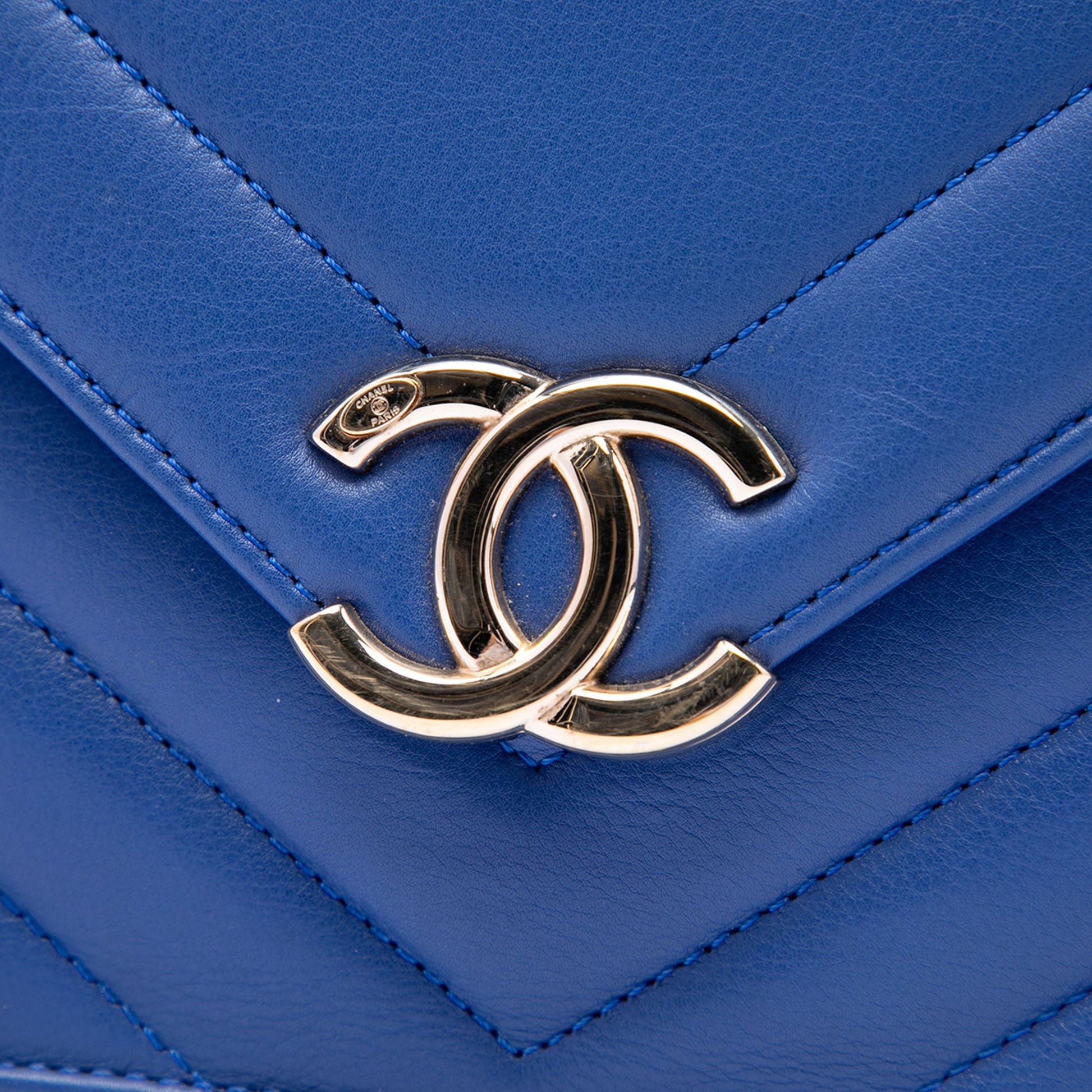 Chanel Small CC Chevron Calfskin Envelope Flap