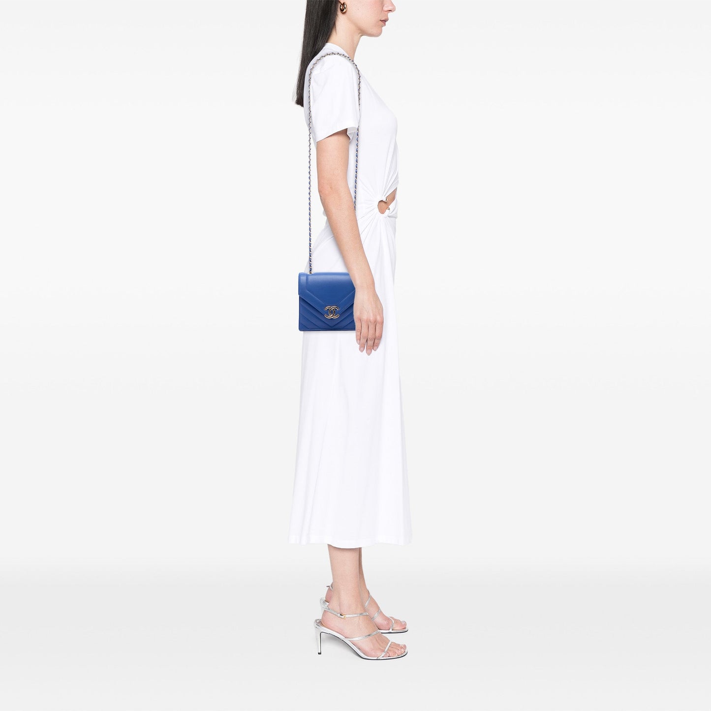 Chanel Small CC Chevron Calfskin Envelope Flap