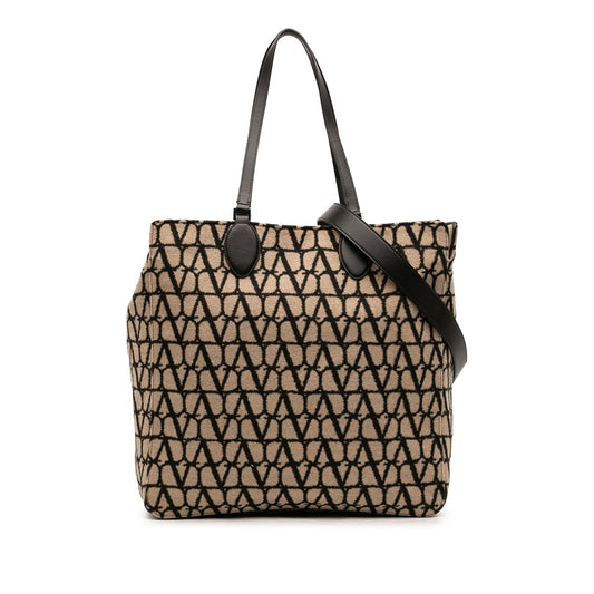 Valentino Toile Iconographe Reversible Tote — Beige