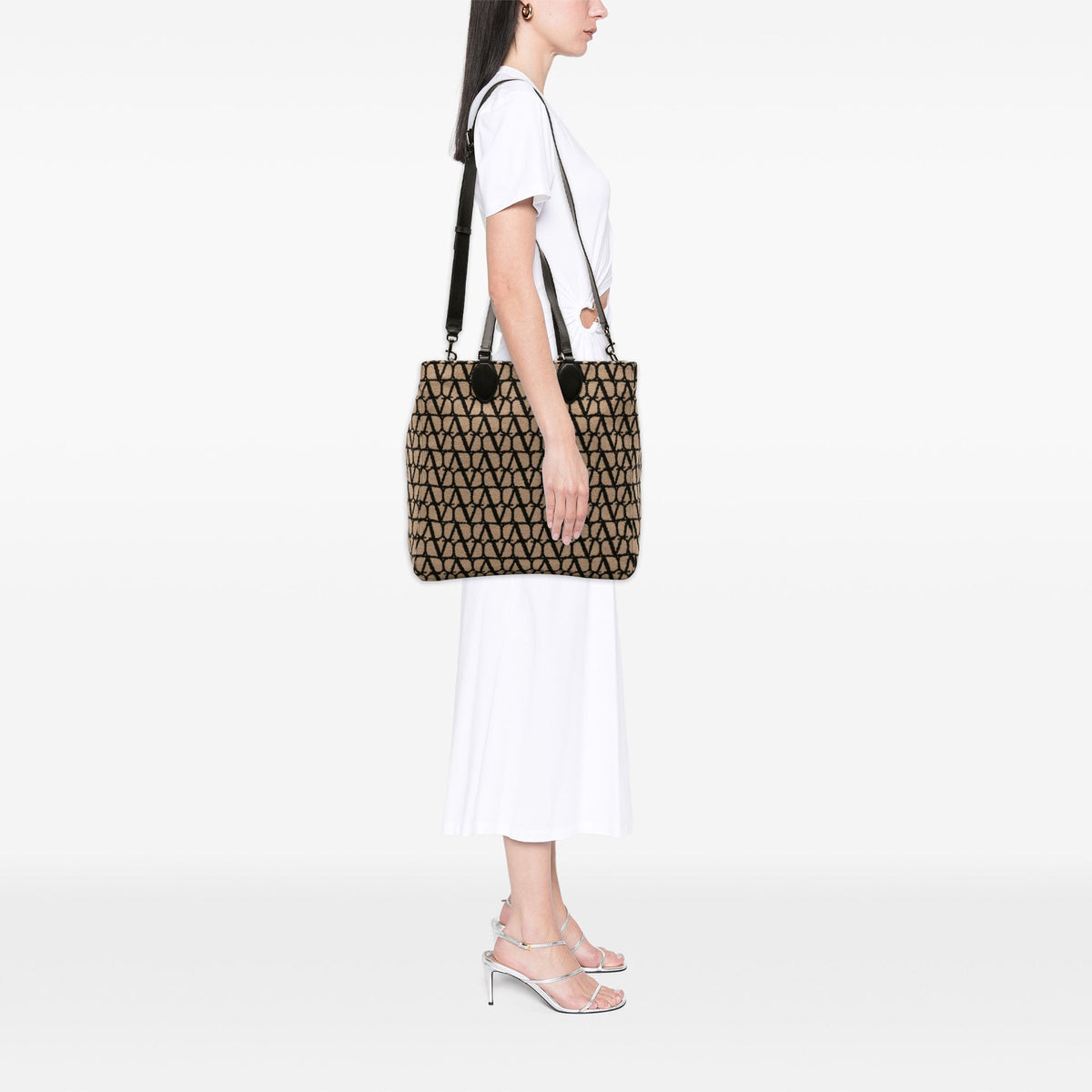 Valentino Toile Iconographe Reversible Tote — Beige