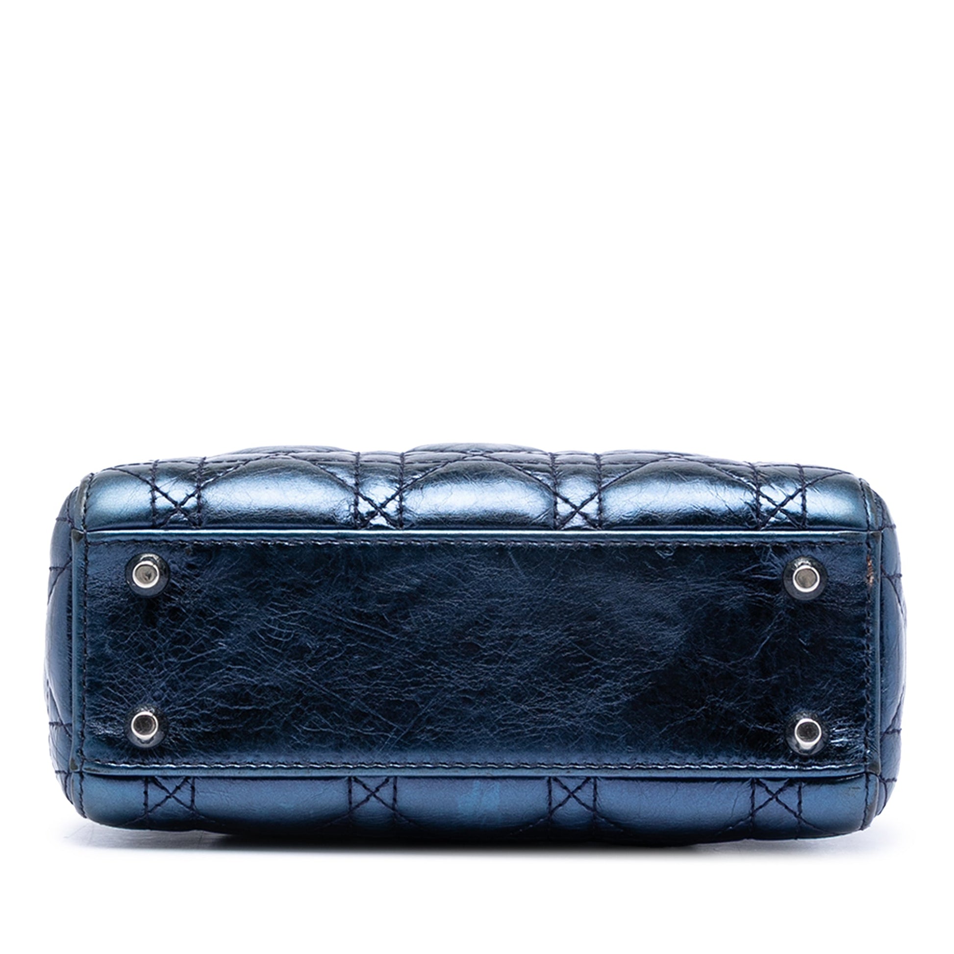 Dior Mini Metallic Crinkled Lambskin Cannage Lady Dior