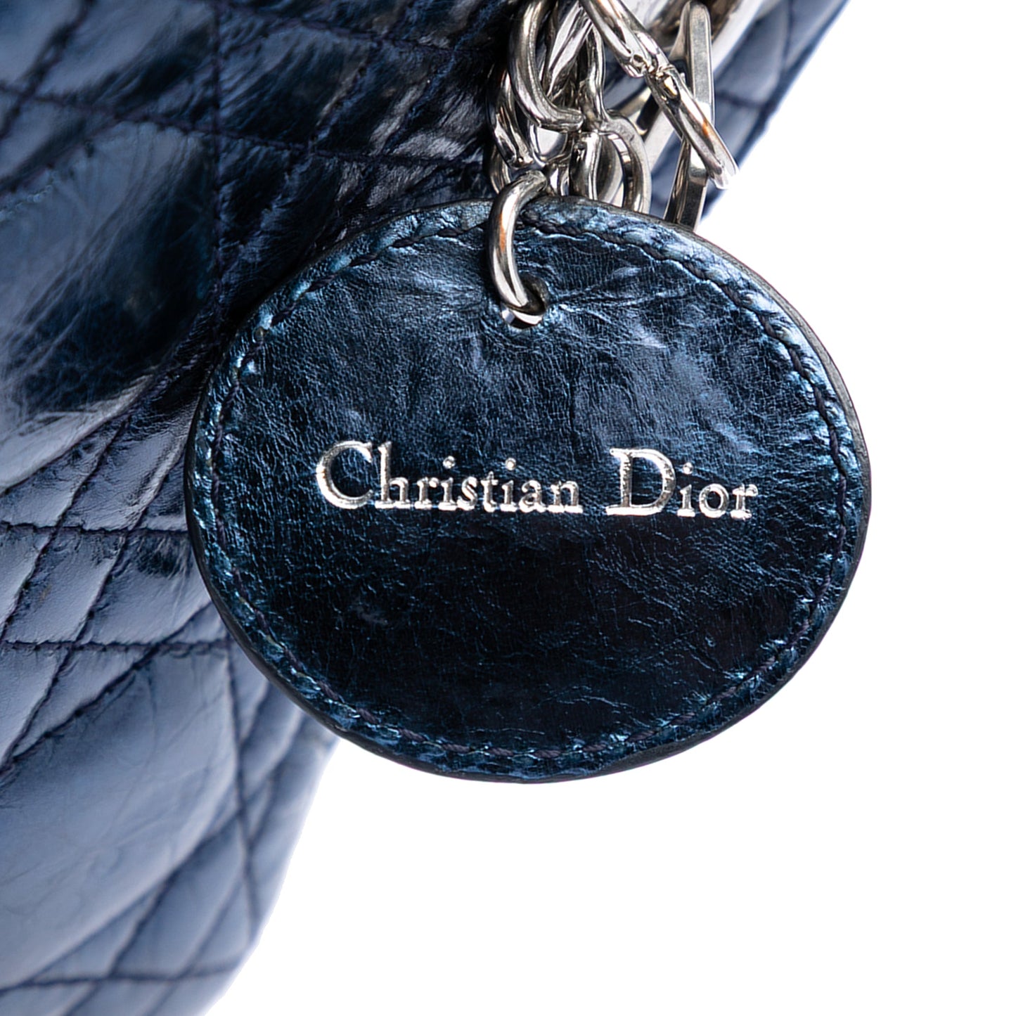 Dior Mini Metallic Crinkled Lambskin Cannage Lady Dior