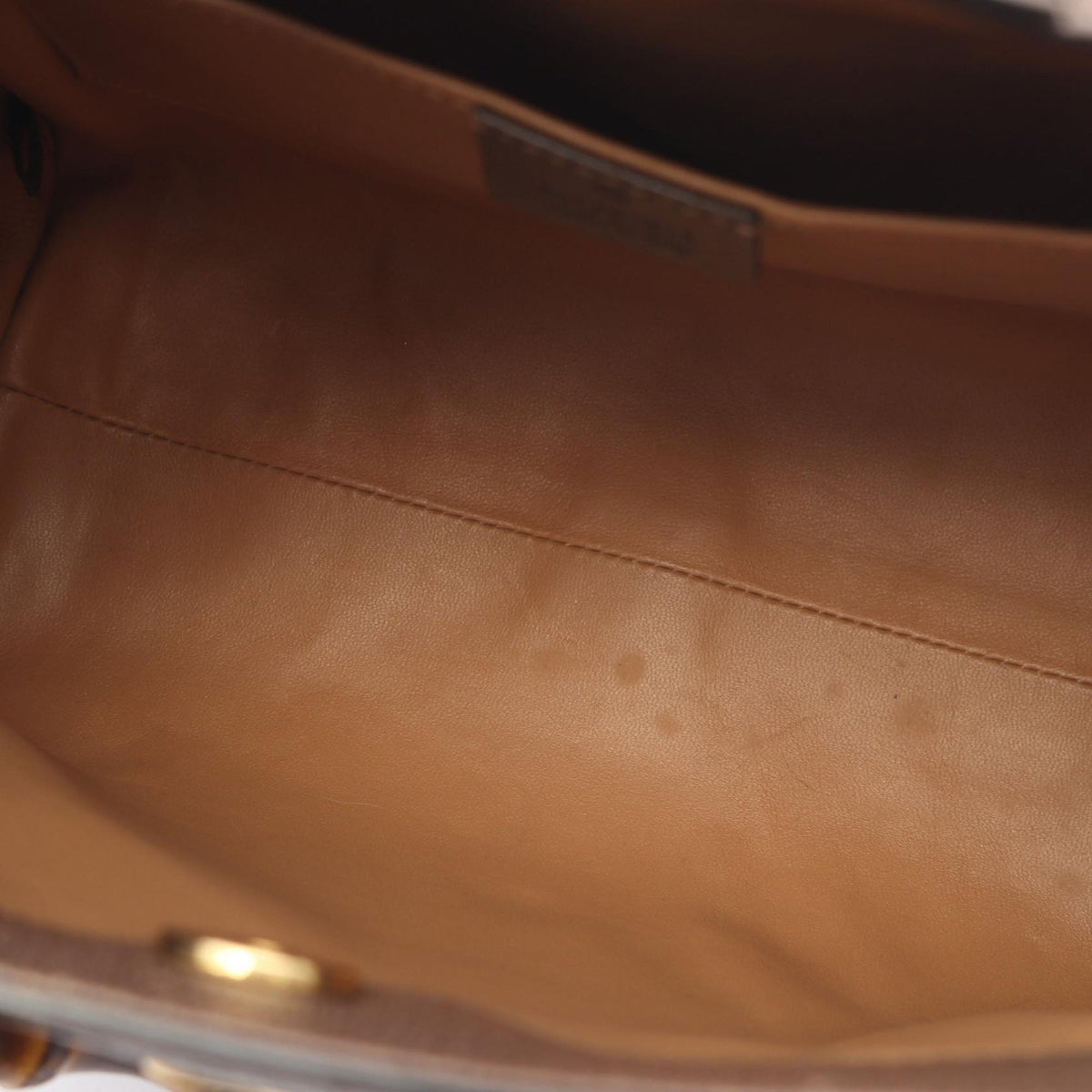Gucci Medium Jumbo GG Canvas Bamboo Diana Satchel
