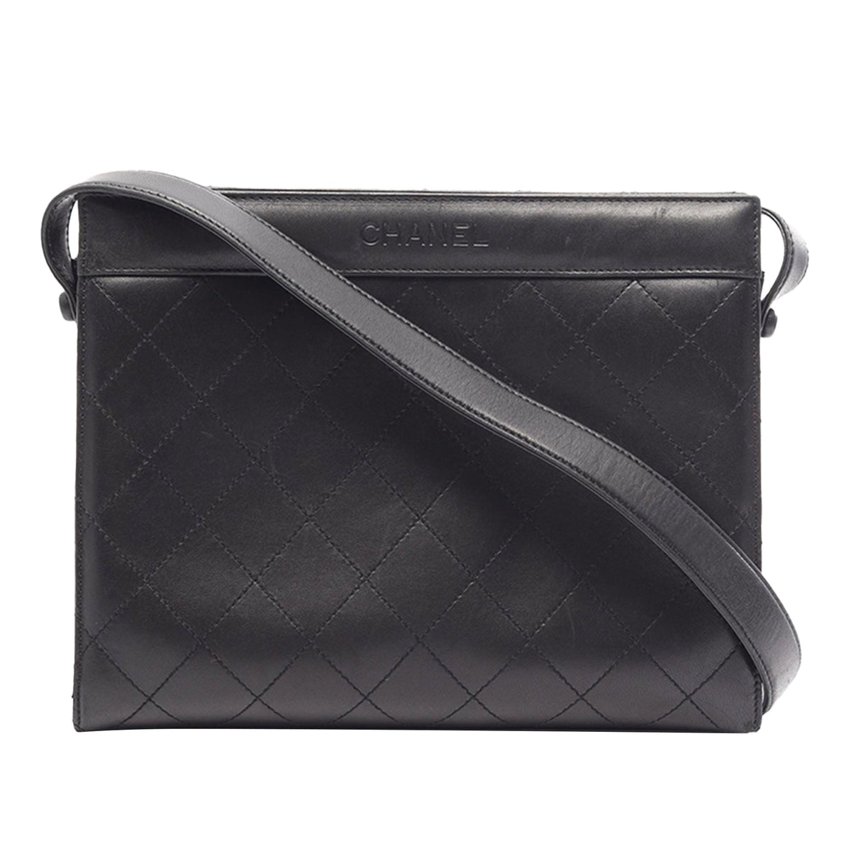 Chanel Quilted Lambskin Crossbody — Black