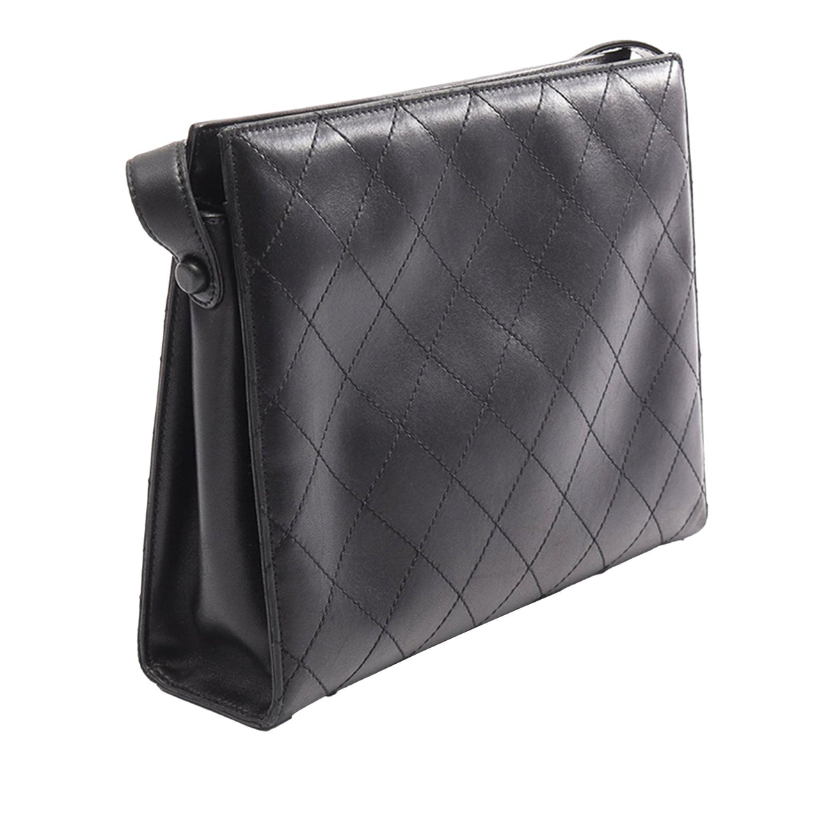 Chanel Quilted Lambskin Crossbody — Black