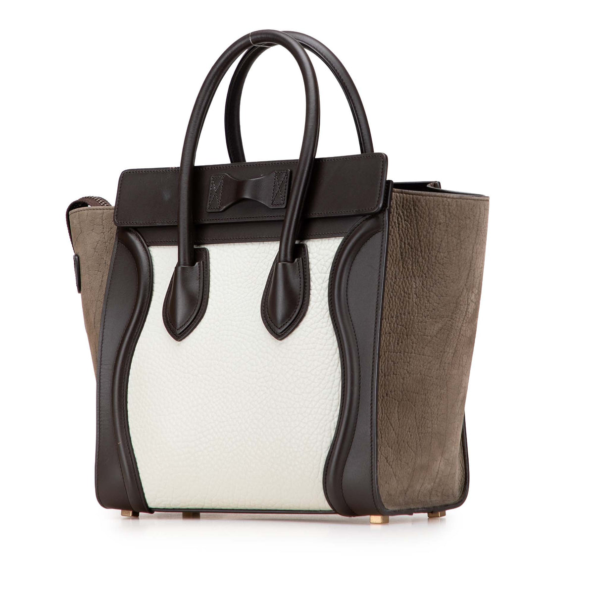 Celine Micro Tricolor Nubuck and Calfskin Luggage Tote