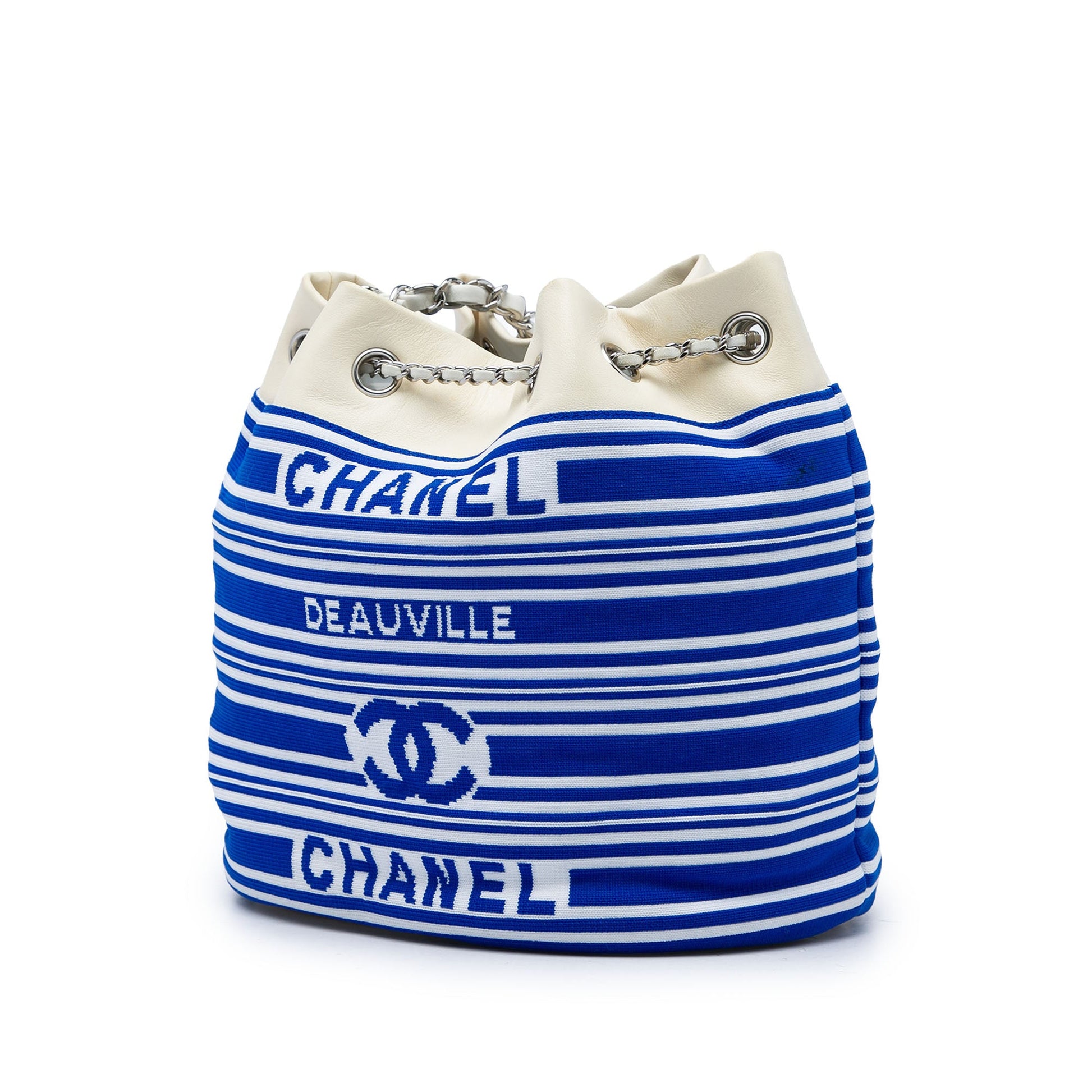Chanel Venise Biarritz Mixed Fibers and Lambskin Drawstring Bucket Bag