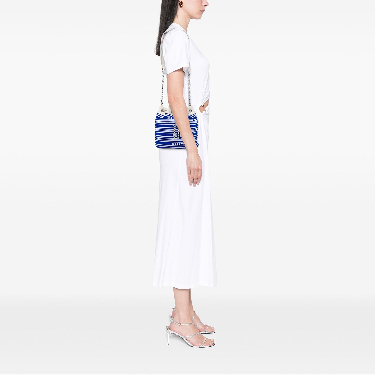 Chanel Venise Biarritz Mixed Fibers and Lambskin Drawstring Bucket Bag