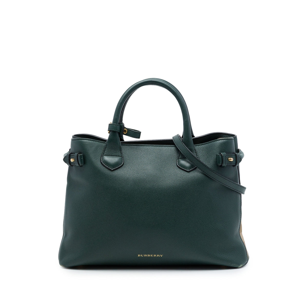 Burberry Medium Leather and House Check Banner Satchel